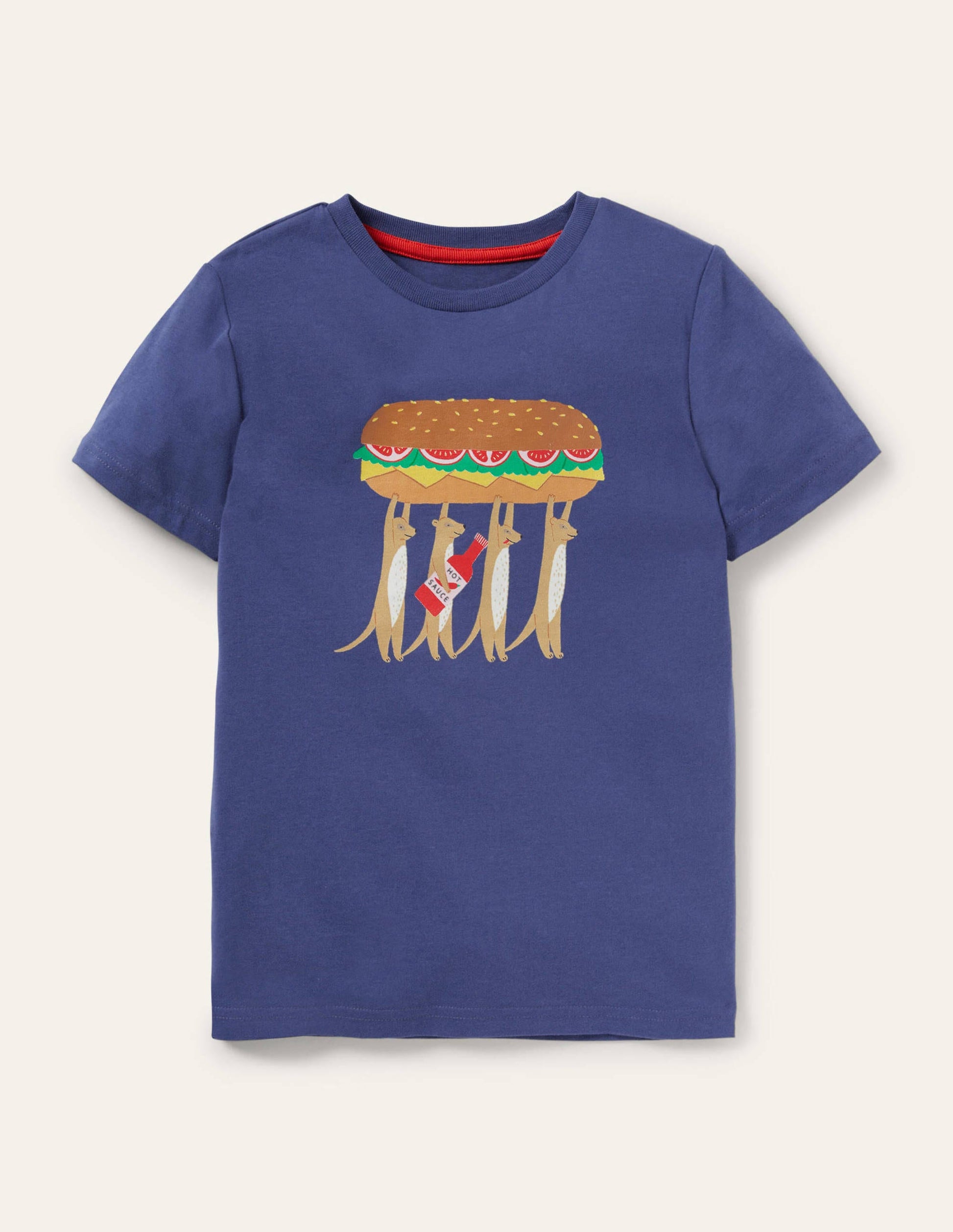 Printed Meerkat T-shirt-Starboard Blue Meerkat-1