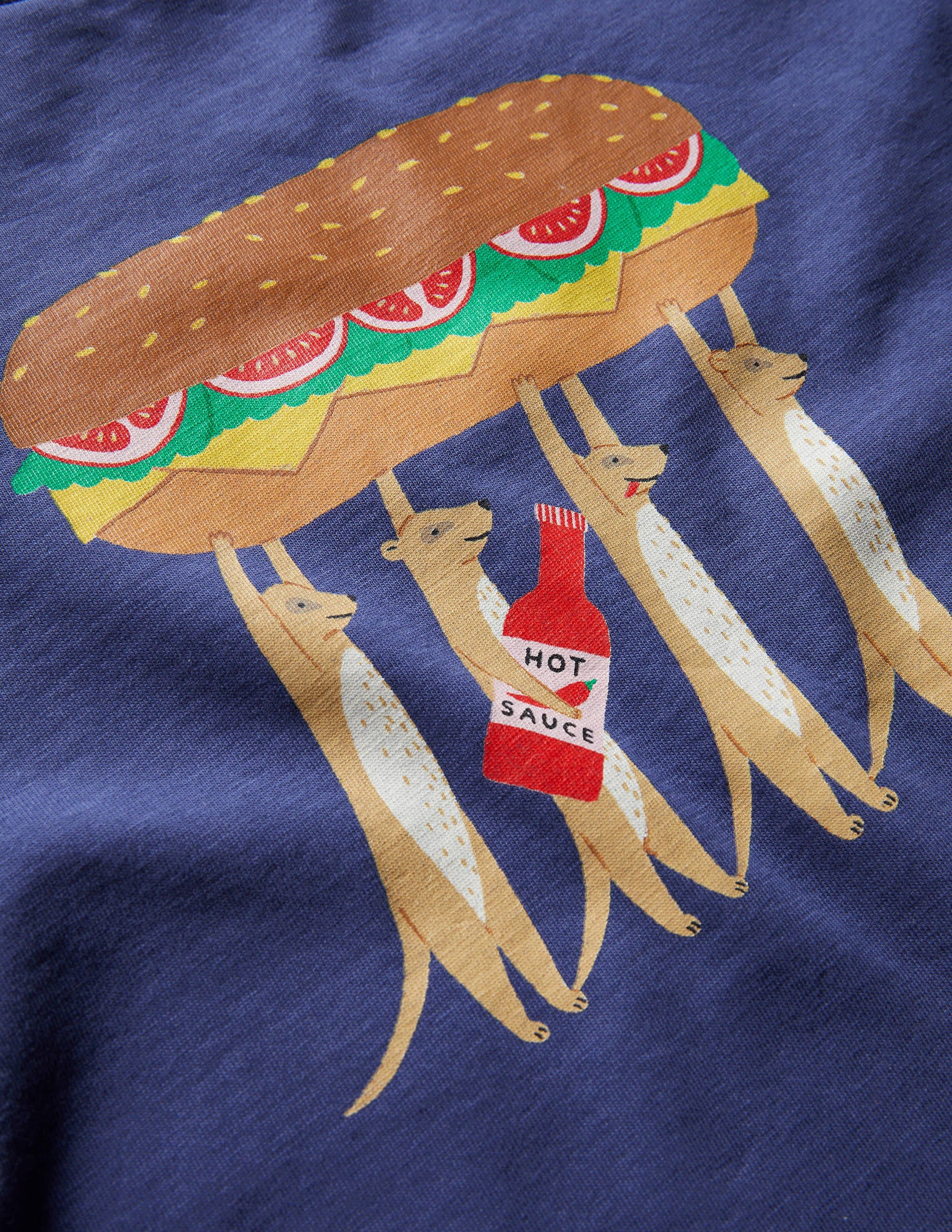 Printed Meerkat T-shirt-Starboard Blue Meerkat - Image 3