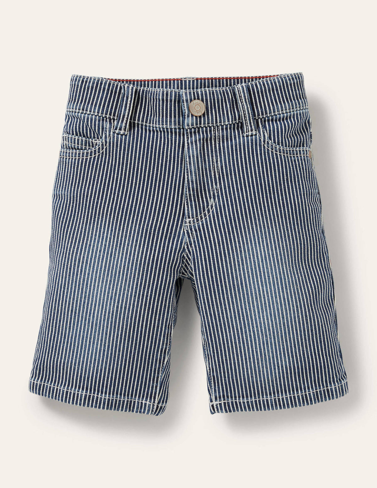 Adventure-flex Denim Shorts-Indigo Blue Ticking - Image 1