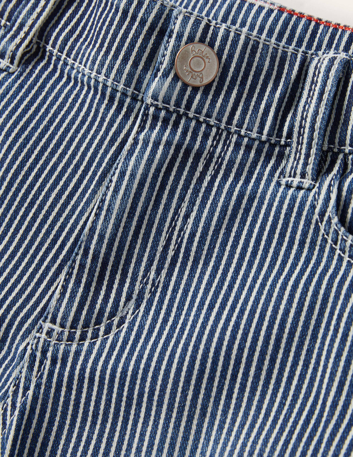 Adventure-flex Denim Shorts-Indigo Blue Ticking-3