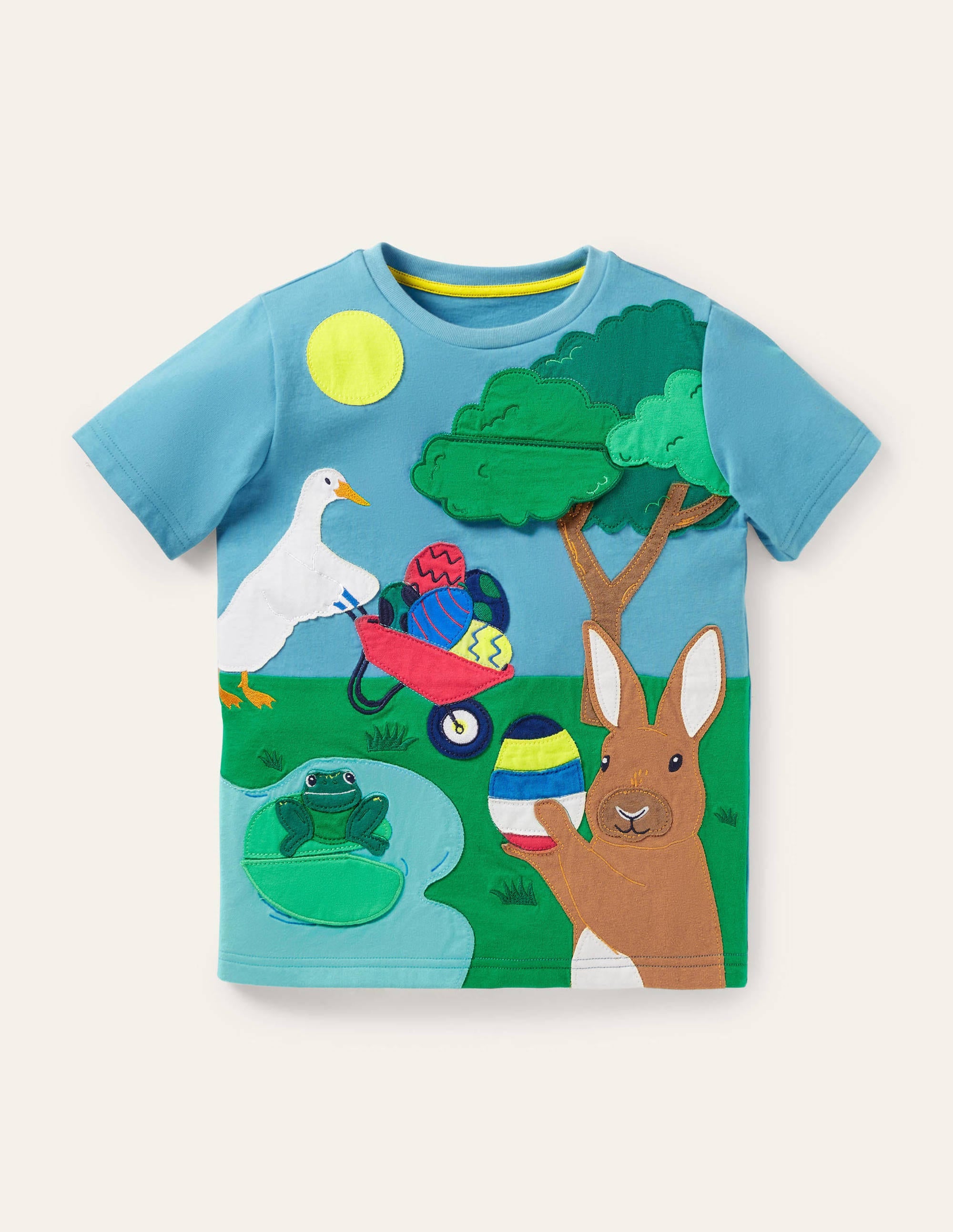 Lift-the-Flap Egg Hunt T-shirt-Surfboard Blue Rabbit - Image 1