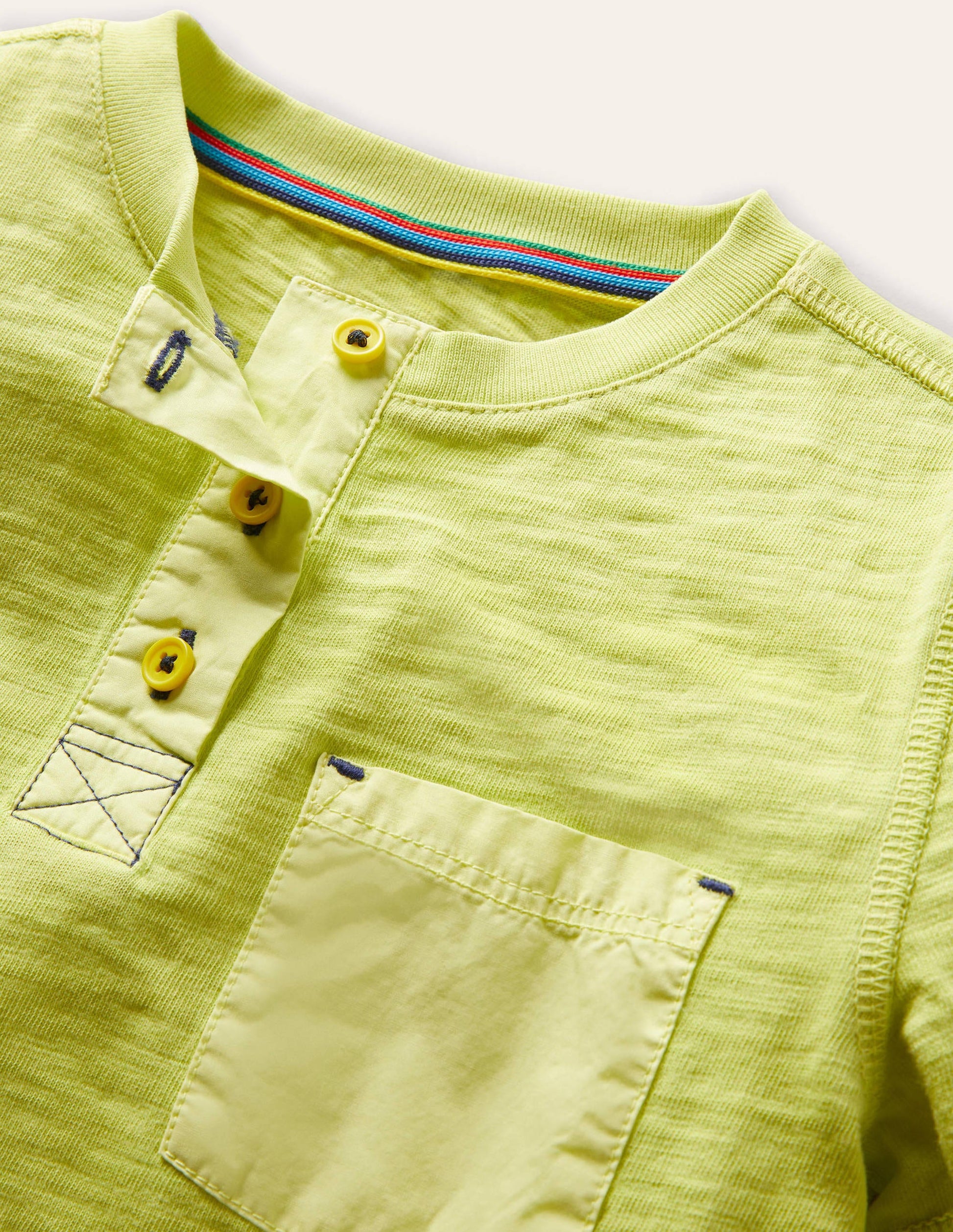 Garment Dye Henley T-shirt-Maximillion Yellow-3