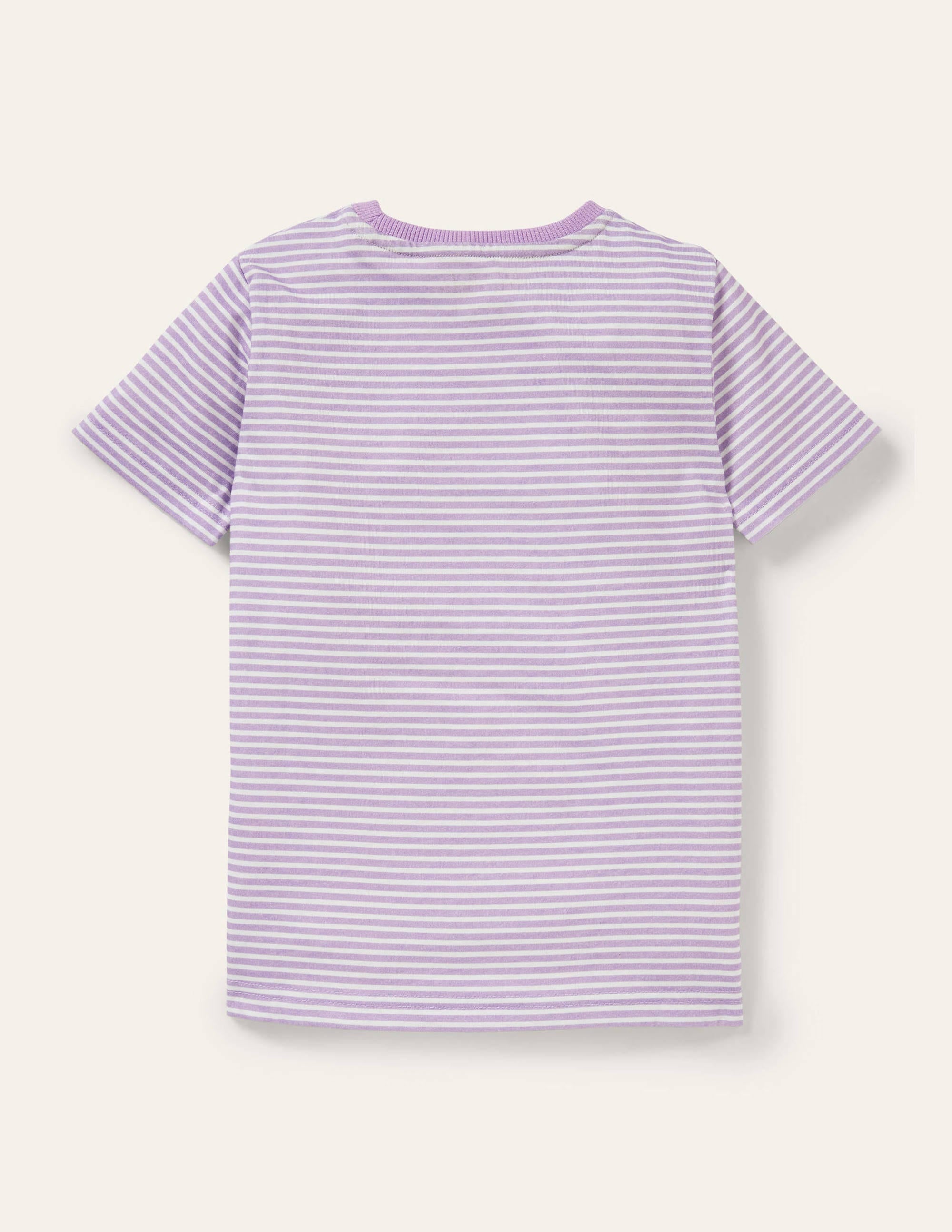 Stripy Animal Appliqué T-shirt-Cool Violet Purple Crocodile - Image 2