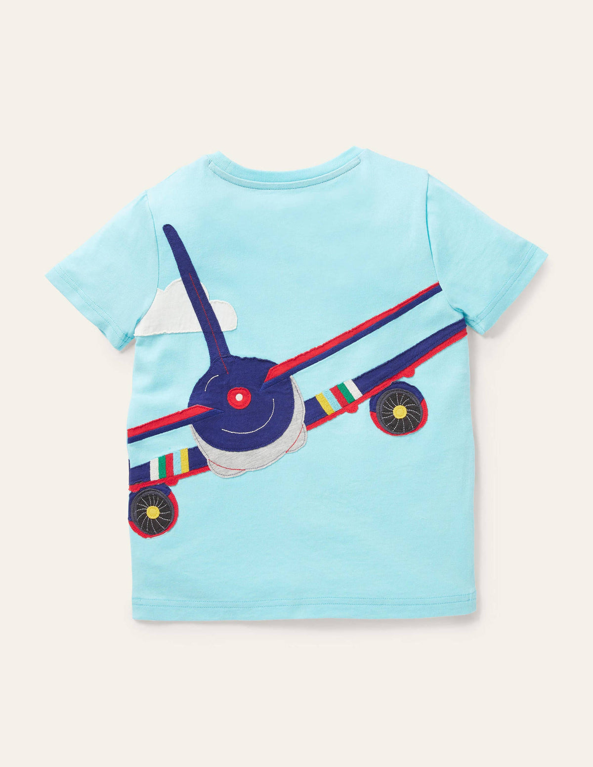 Front & Back Appliqué T-shirt-Georgian Blue Plane - Image 2