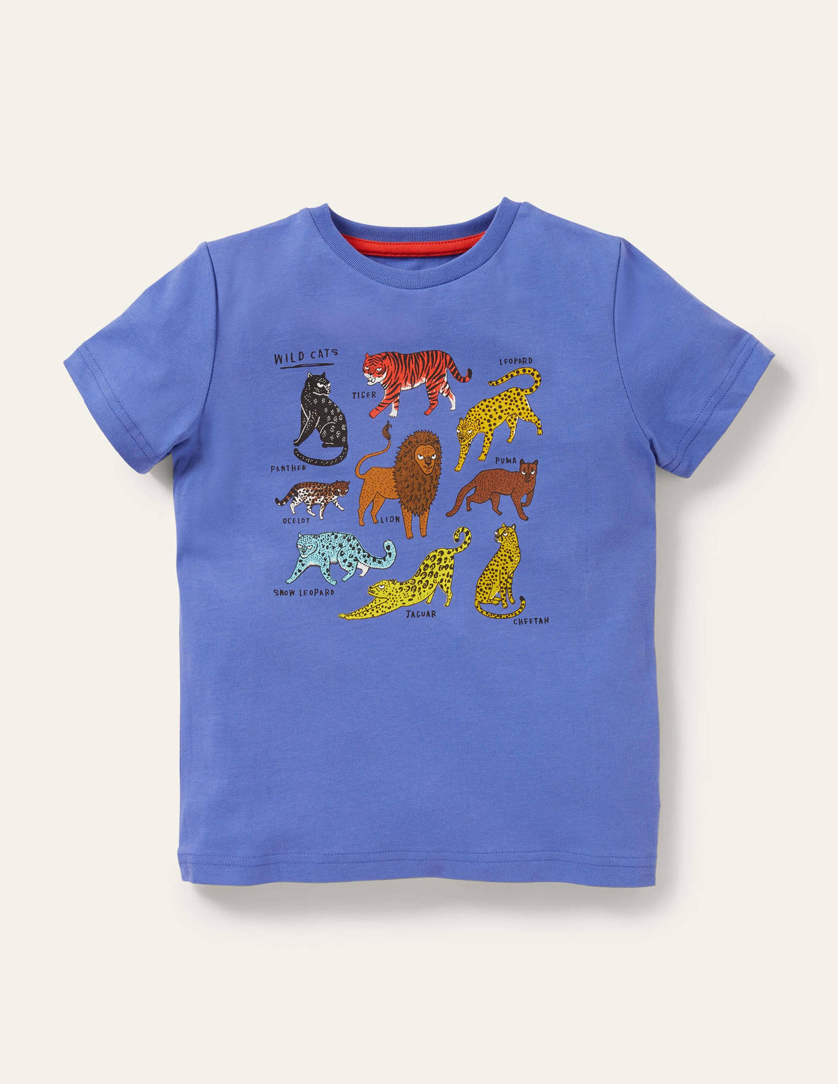 Glow-in-the-dark T-shirt-Bluebell Blue Big Cats-1