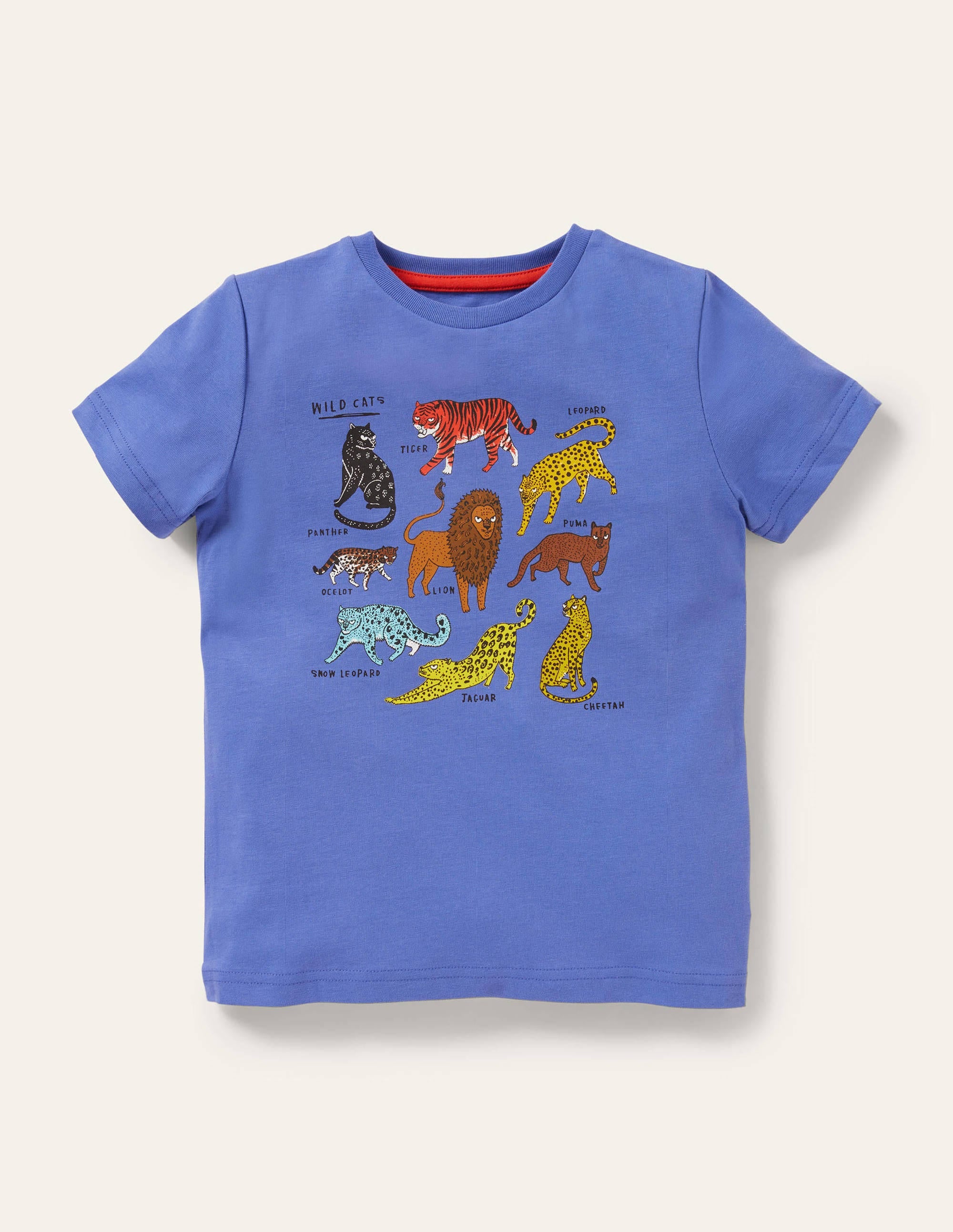 Glow-in-the-dark T-shirt-Bluebell Blue Big Cats - Image 1
