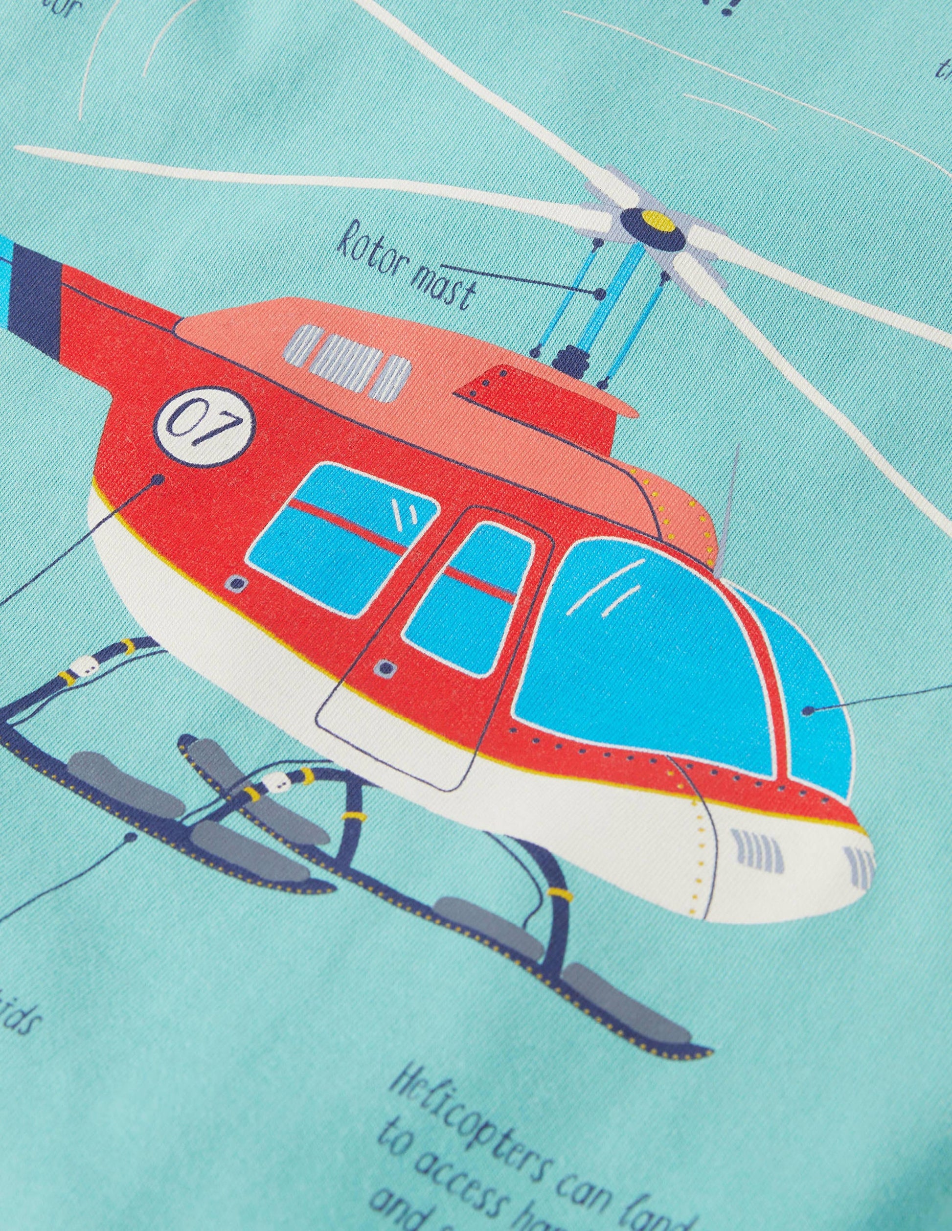 Printed Logo Ringer T-shirt-Coastal Shade Blue Helicopter-3