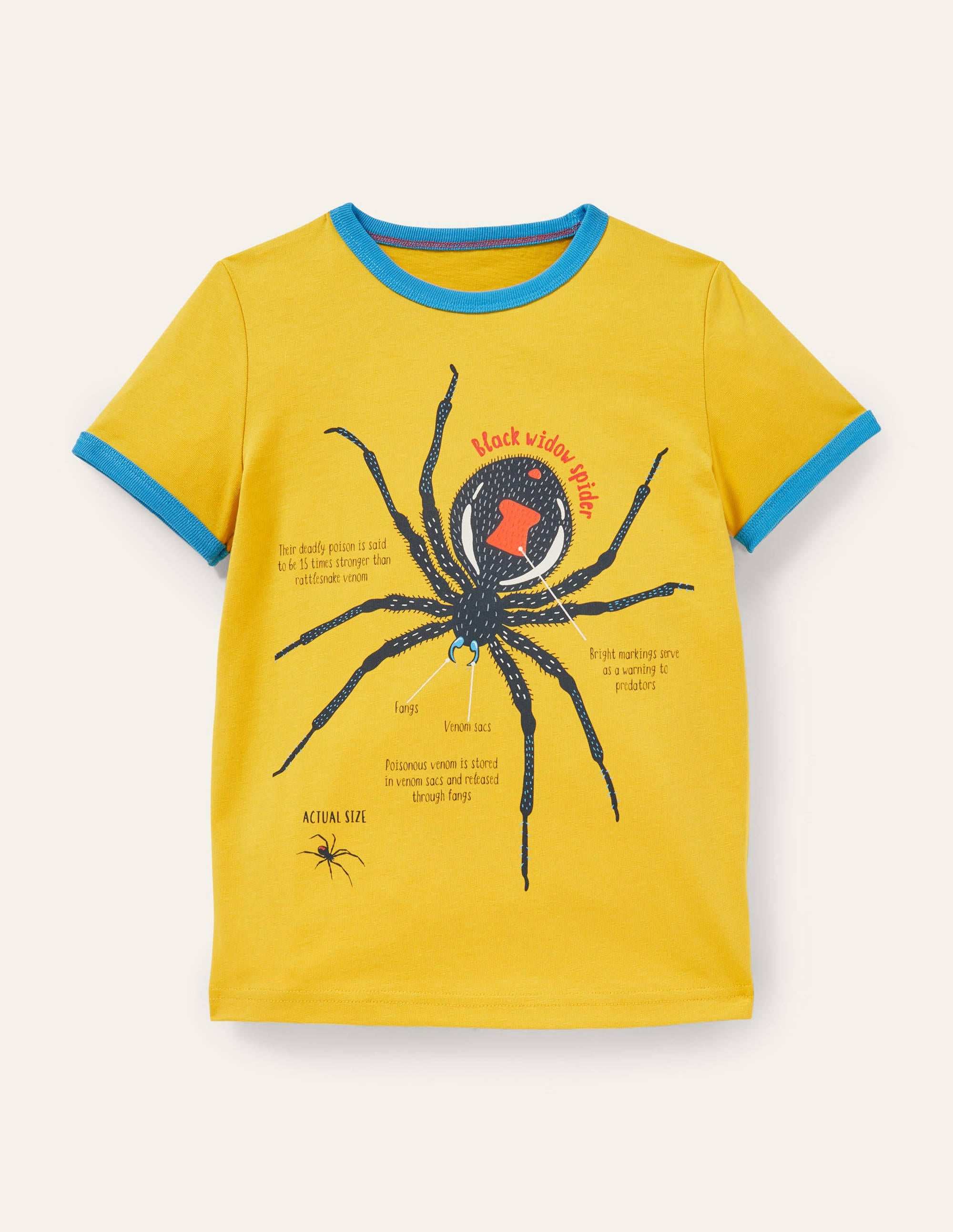 Printed Logo Ringer T-shirt-Daffodil Yellow Spider - Image 1