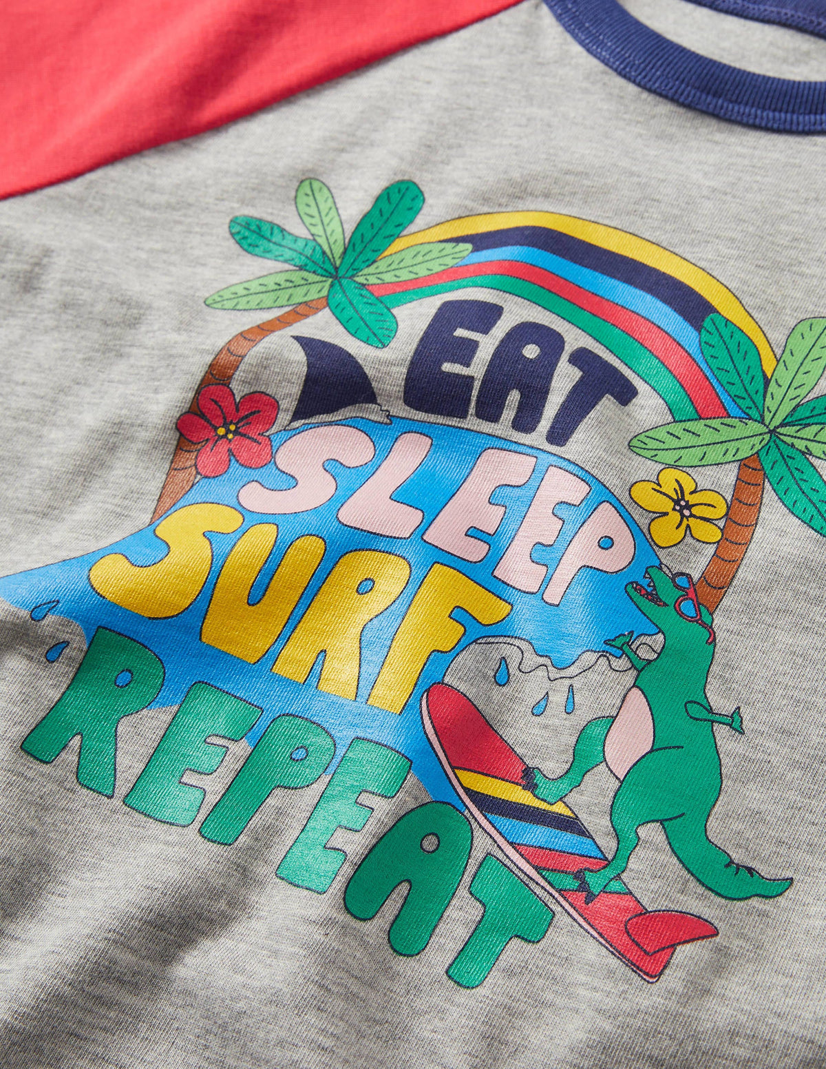 Colourblock Logo T-shirt-Grey Marl Surf-3
