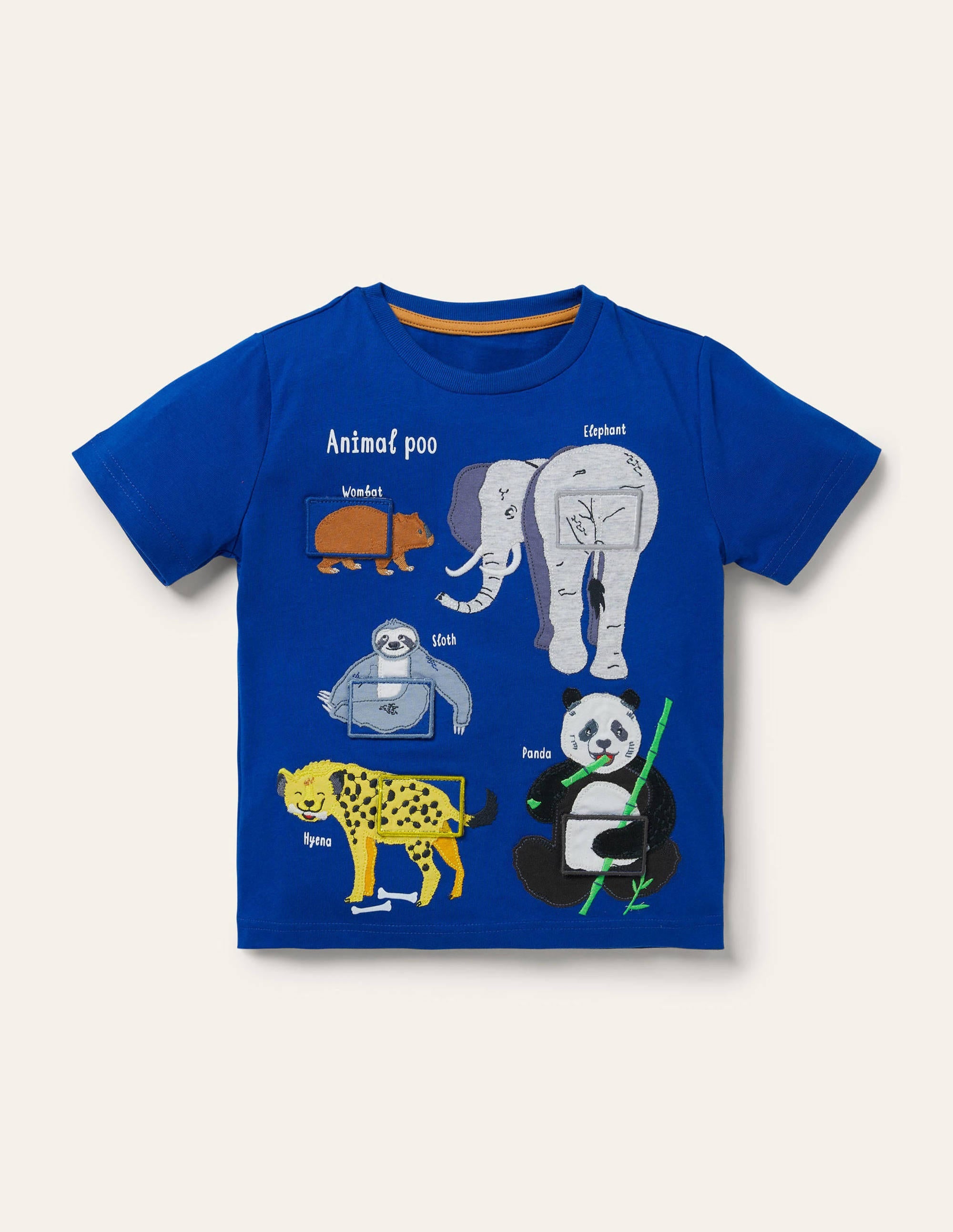 Educational Flap T-shirt-Brilliant Blue Animals - Image 1