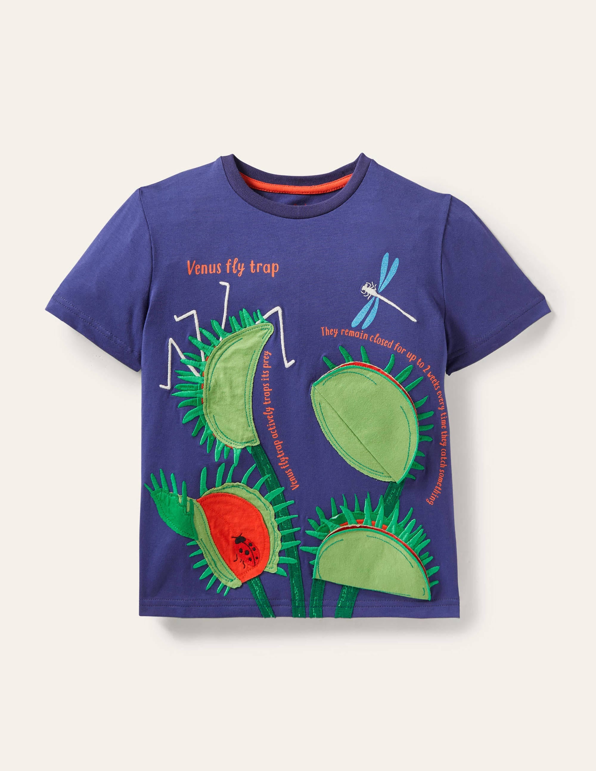 Educational Flap T-shirt-College Navy Venus Fly Trap - Image 1