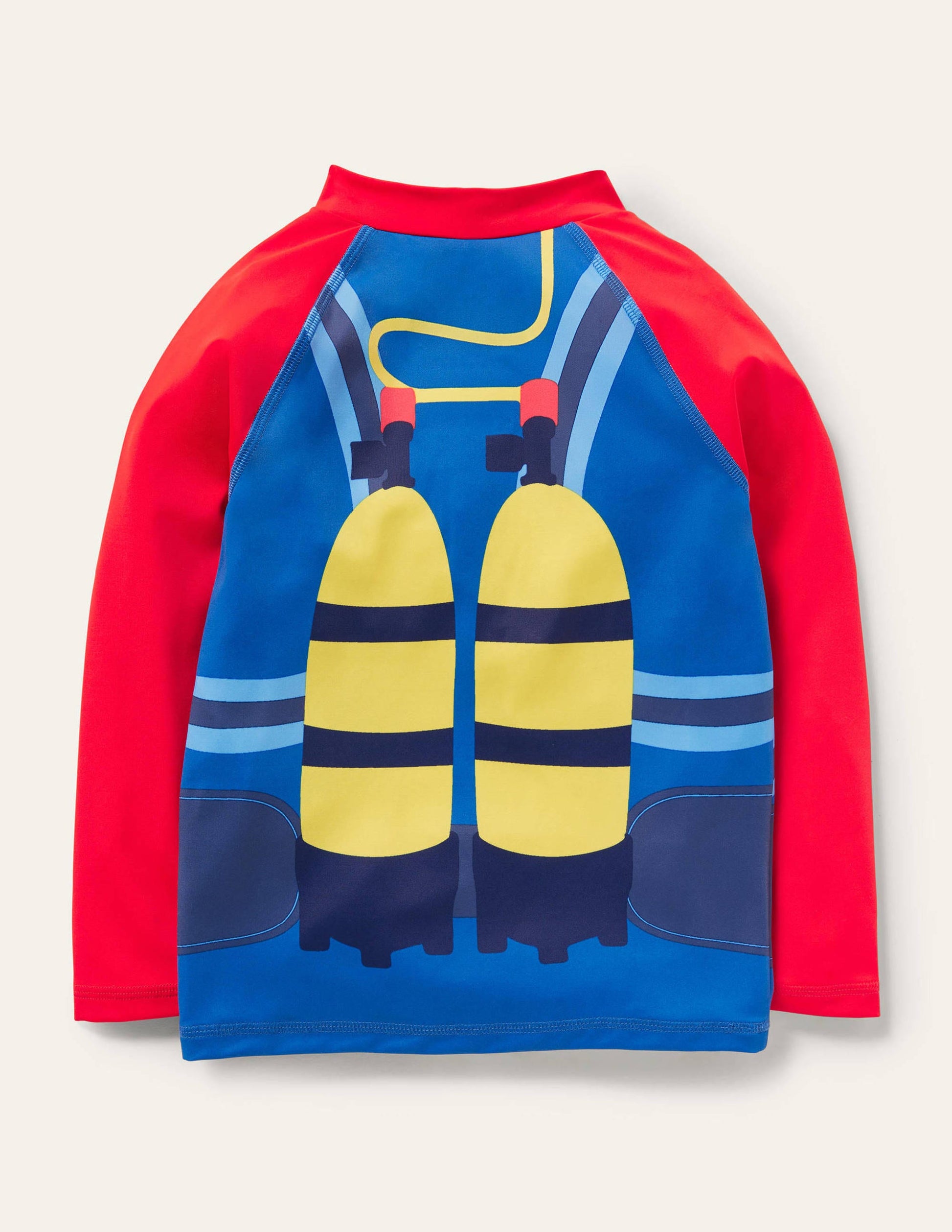 Novelty Rash Guard-Red Turquoise Diver-2