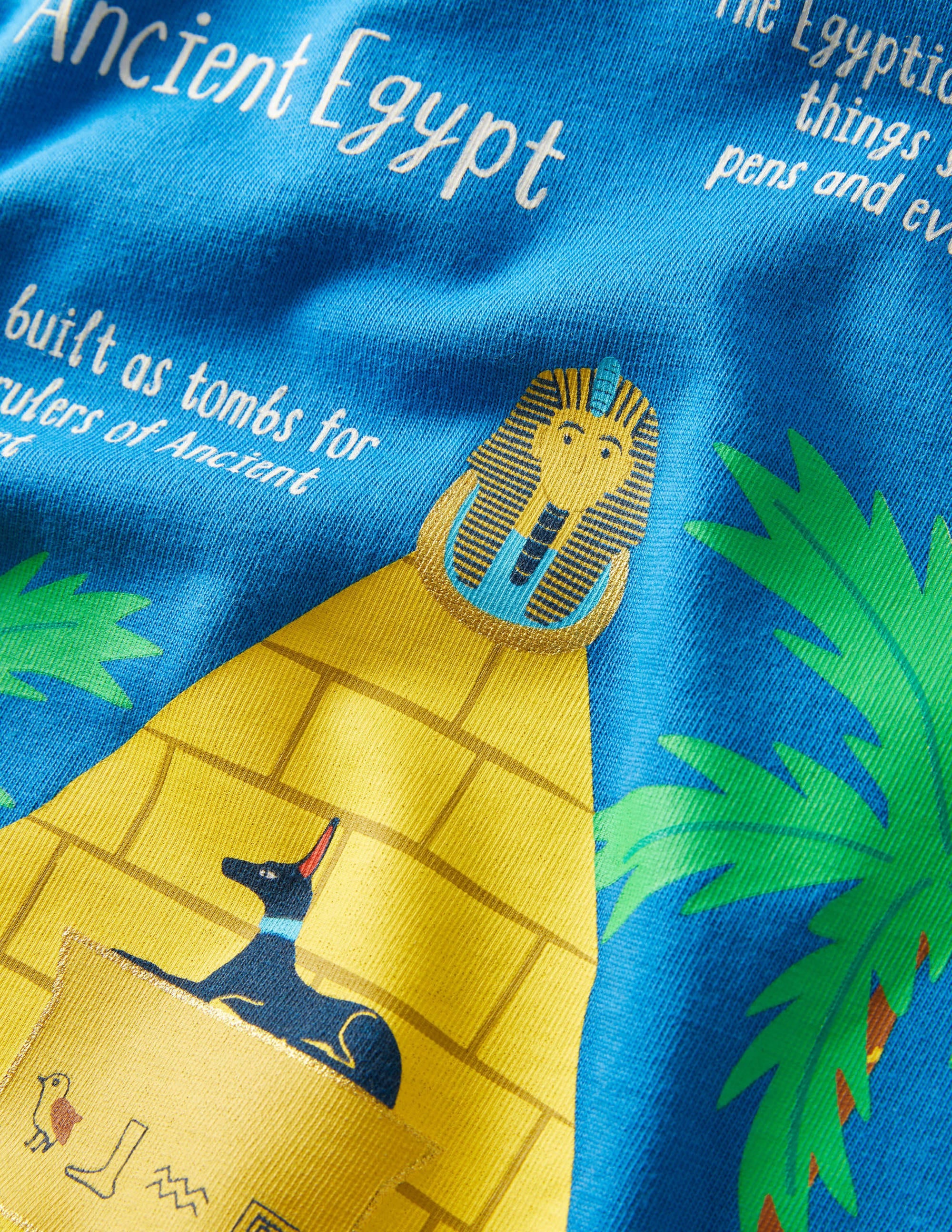 Printed History T-shirt-Bright Blue Marina Pyramid - Image 3