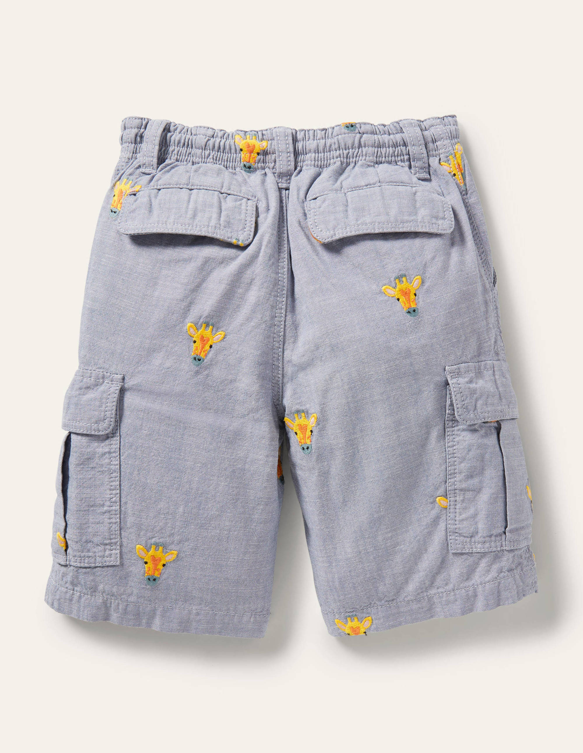 Cargo Shorts-Chambray Giraffe Embroidery - Image 2