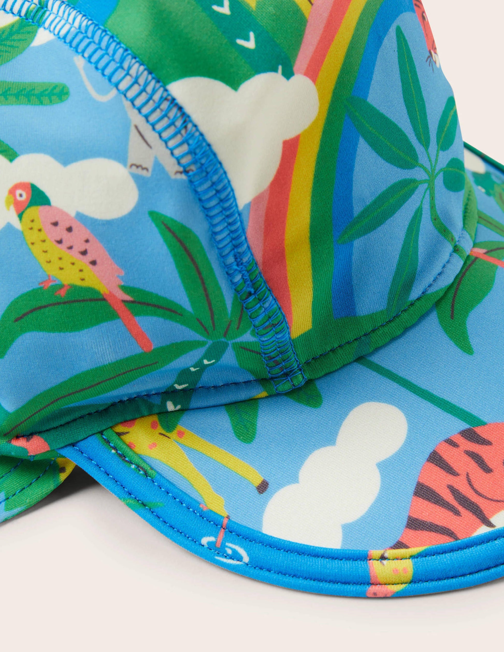 Sun-safe Swim Hat-Georgian Blue Rainbow Jungle-2