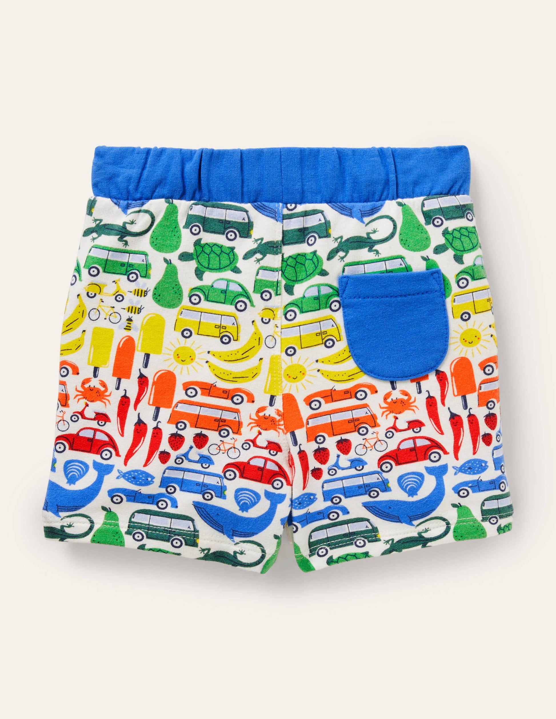Jersey Shorts-Ivory Rainbow Road Trip-2