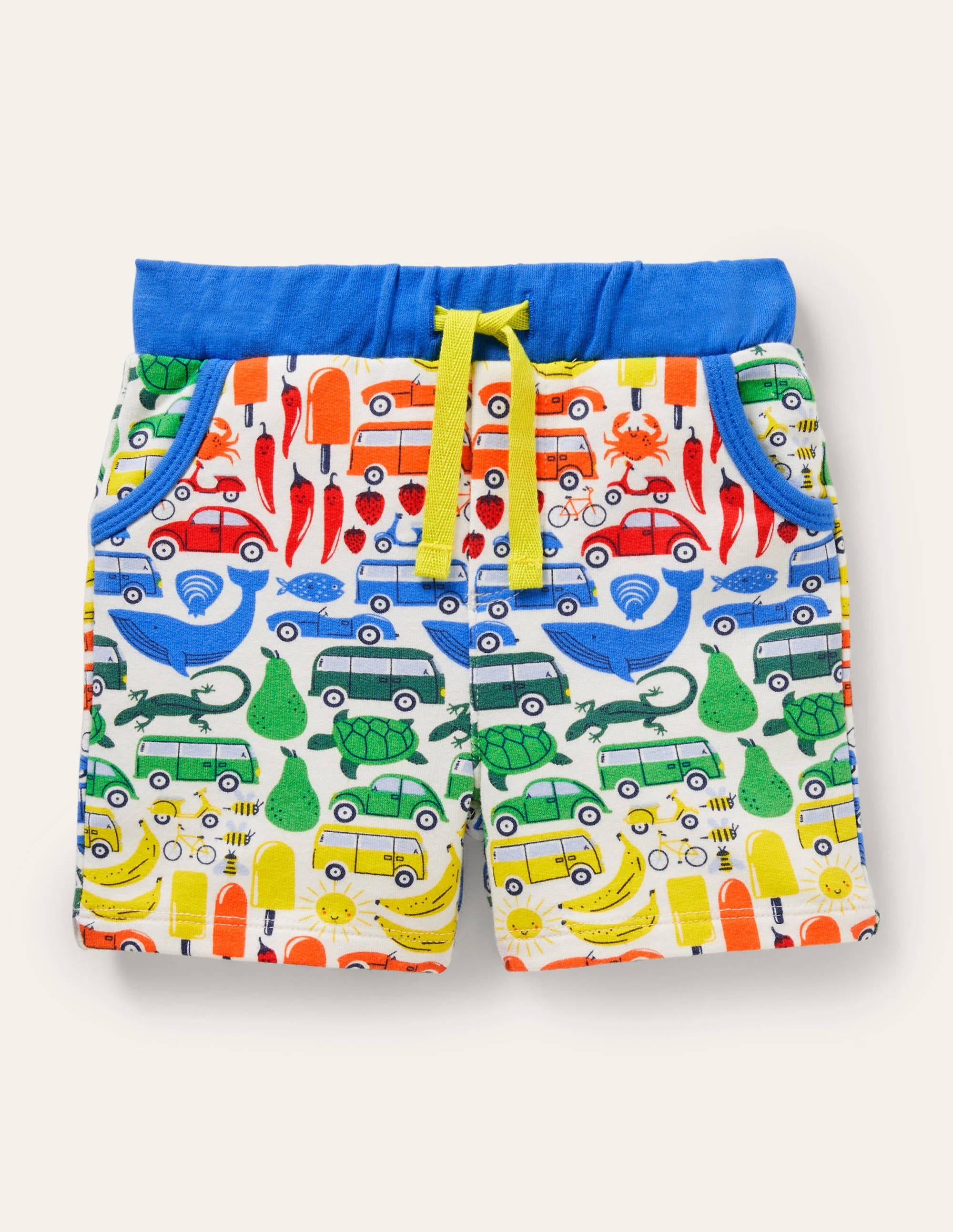 Jersey Shorts-Ivory Rainbow Road Trip - Image 1