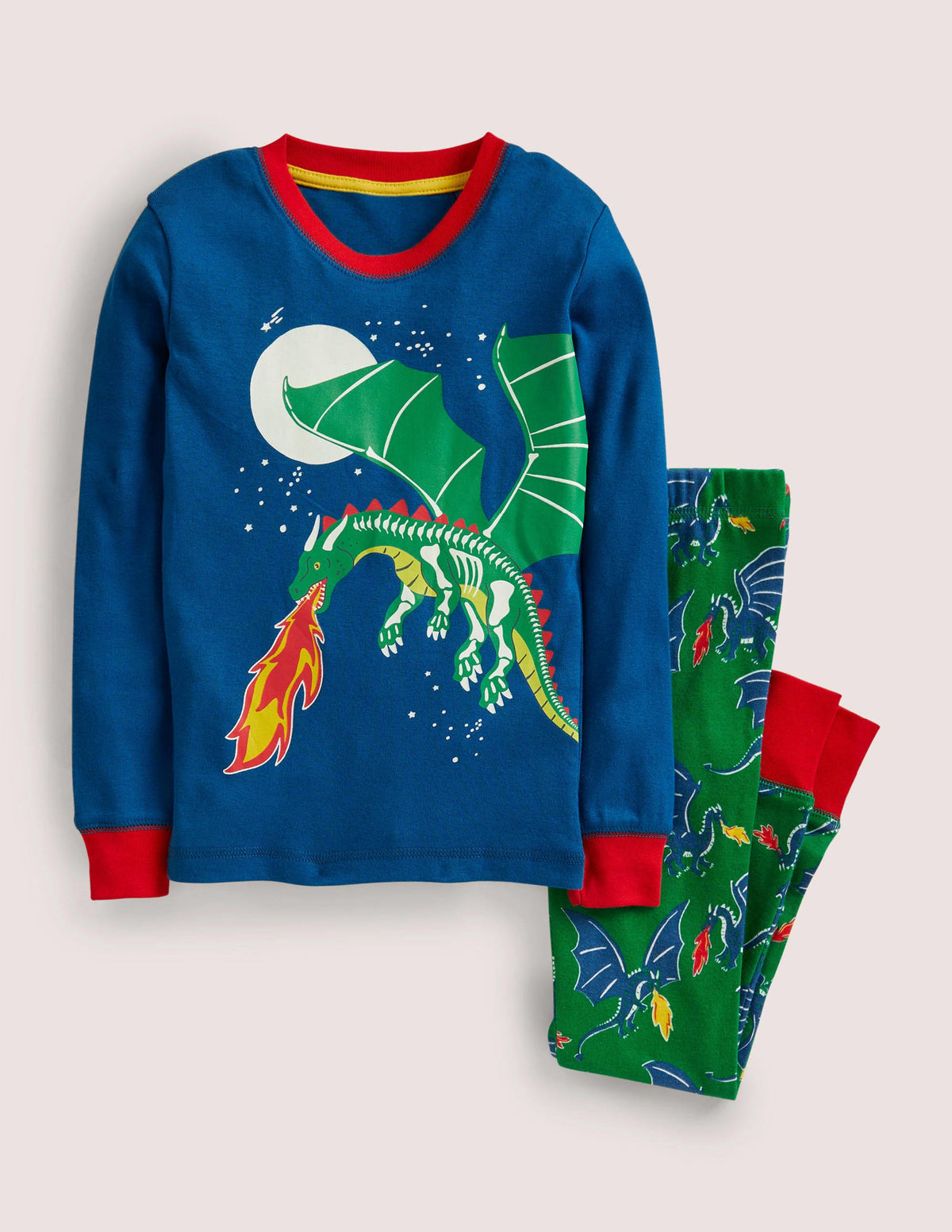 Snug Glow-in-the-dark Pajamas-Baltic Blue Dragon - Image 1