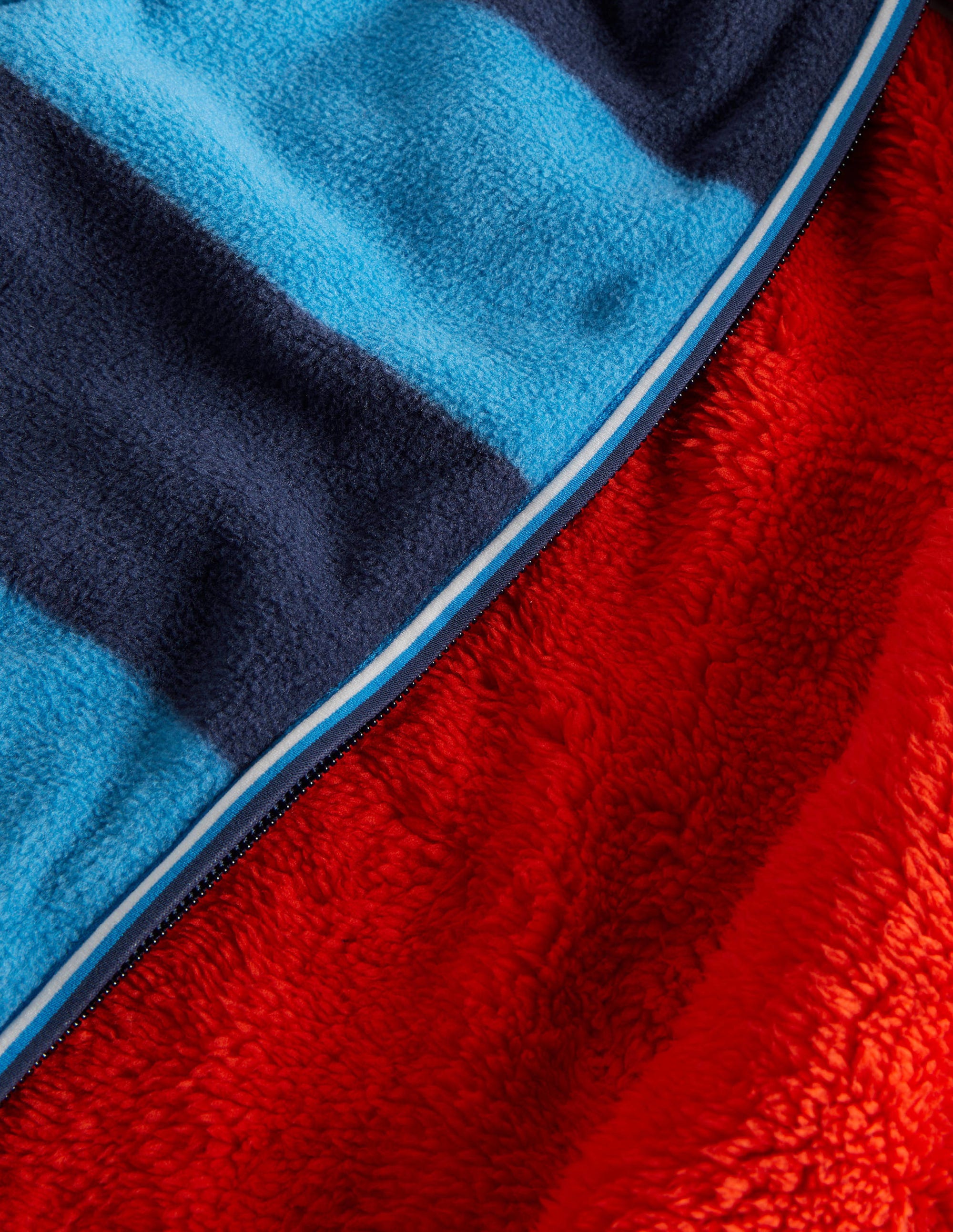 Cosy Reversible Zip-up Hoodie-Rocket Red/ Morroccan Blue - Image 3