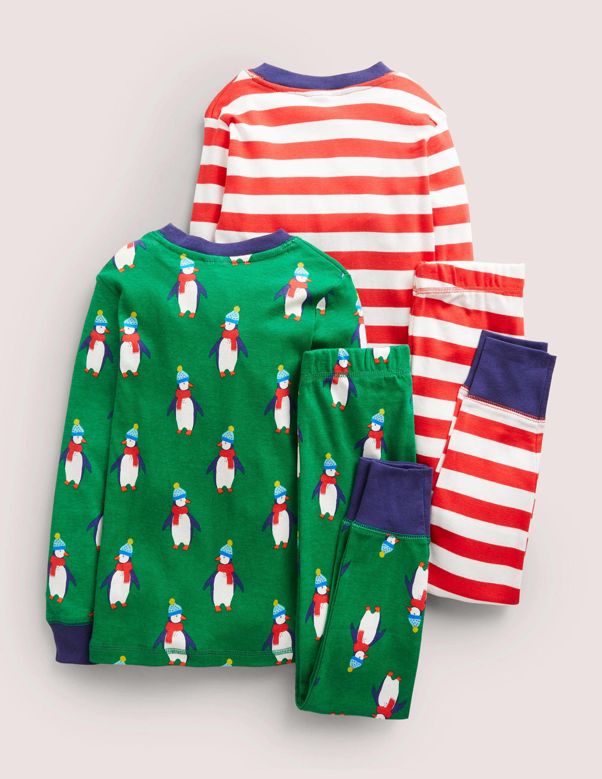 Cosy Twin Pack Long Pajamas-Highland Green Penguins - Image 2