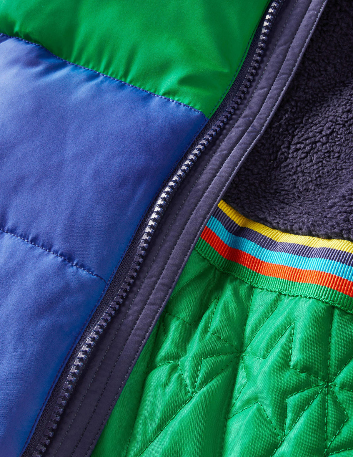 Colorblock 2-in-1 Puffer Jacket-College Navy/Green Colourblock - Image 3