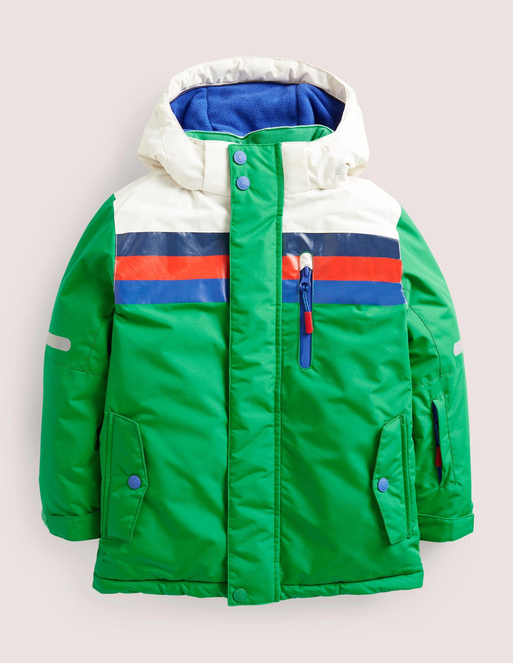 Green Fleece-Lined Waterproof Jacket-Green Fizz Colourblock-1