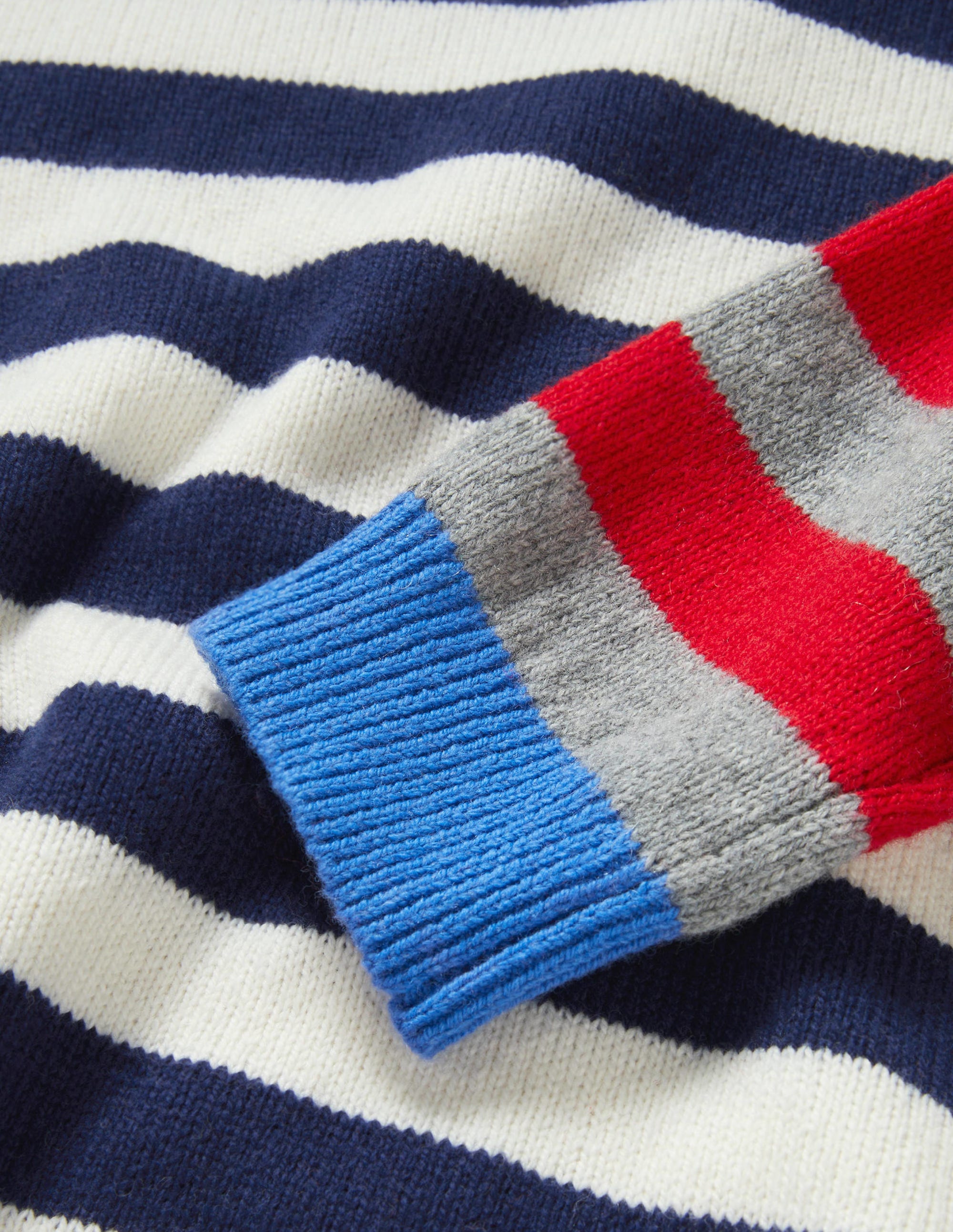Hotchpotch Crew Neck Sweater-Multi Stripe Colourblock - Image 3
