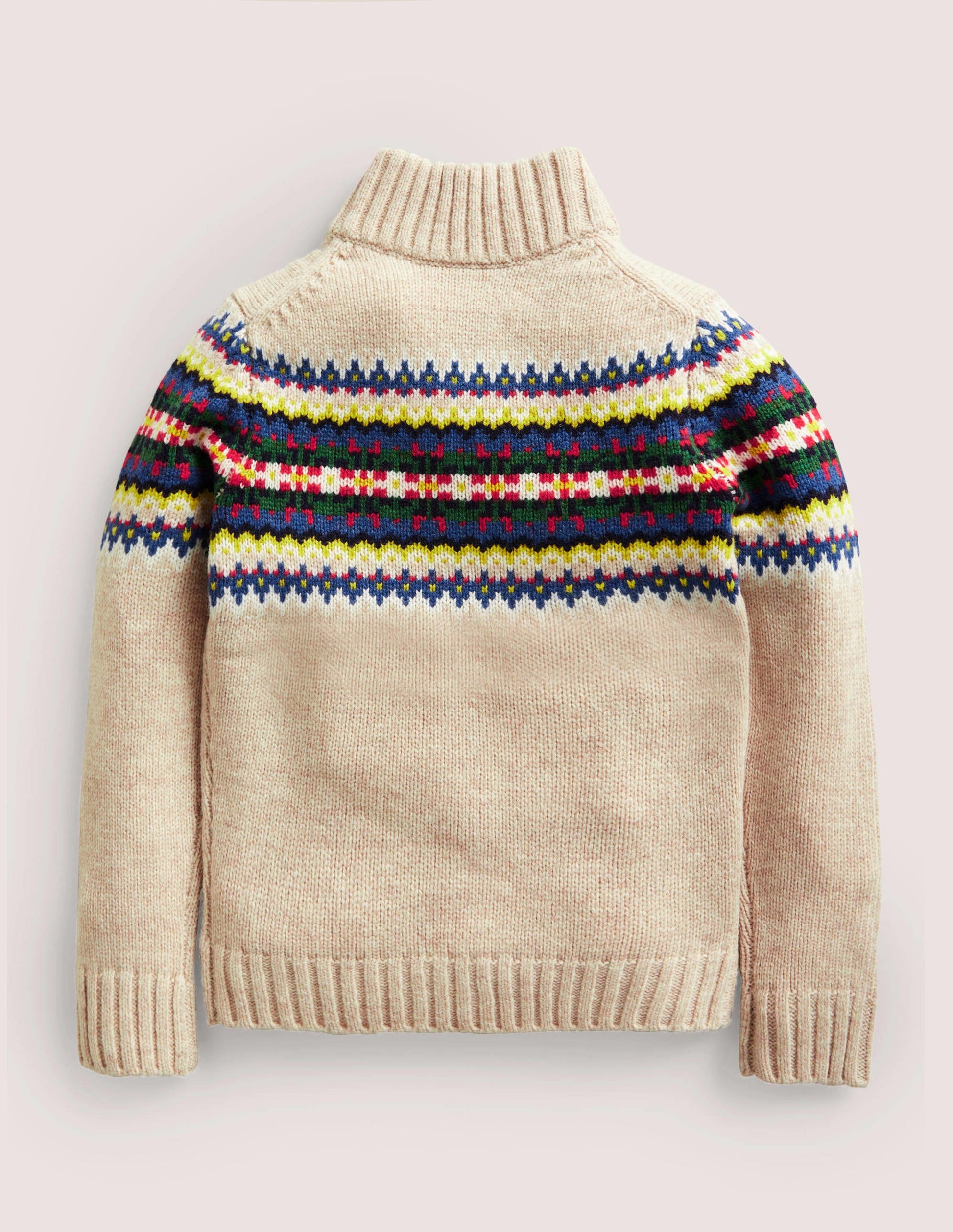 Cable Half Zip Sweater-Ecru Marl-2