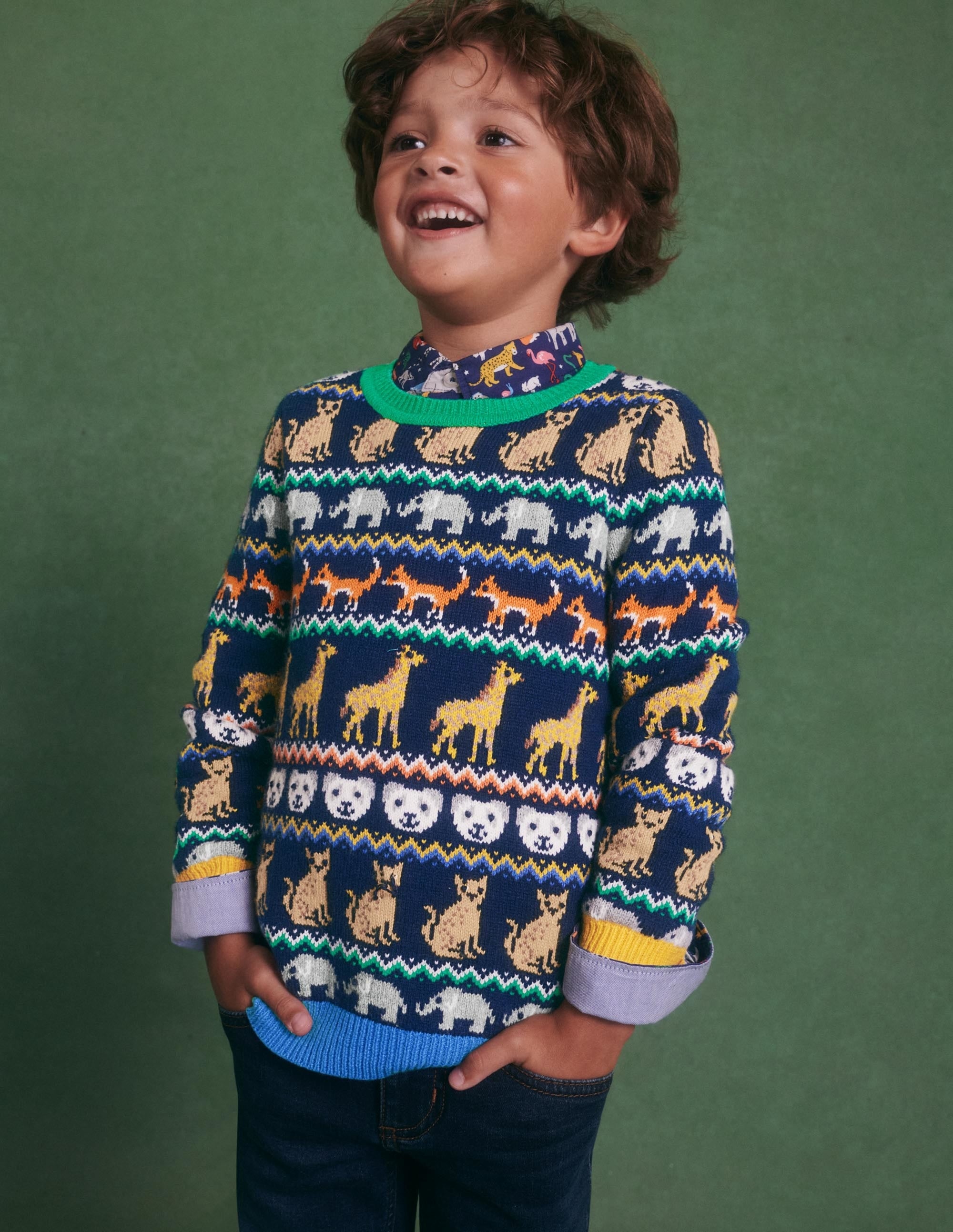 Fair Isle Sweater-College Navy Global Fair Isle - Image 5