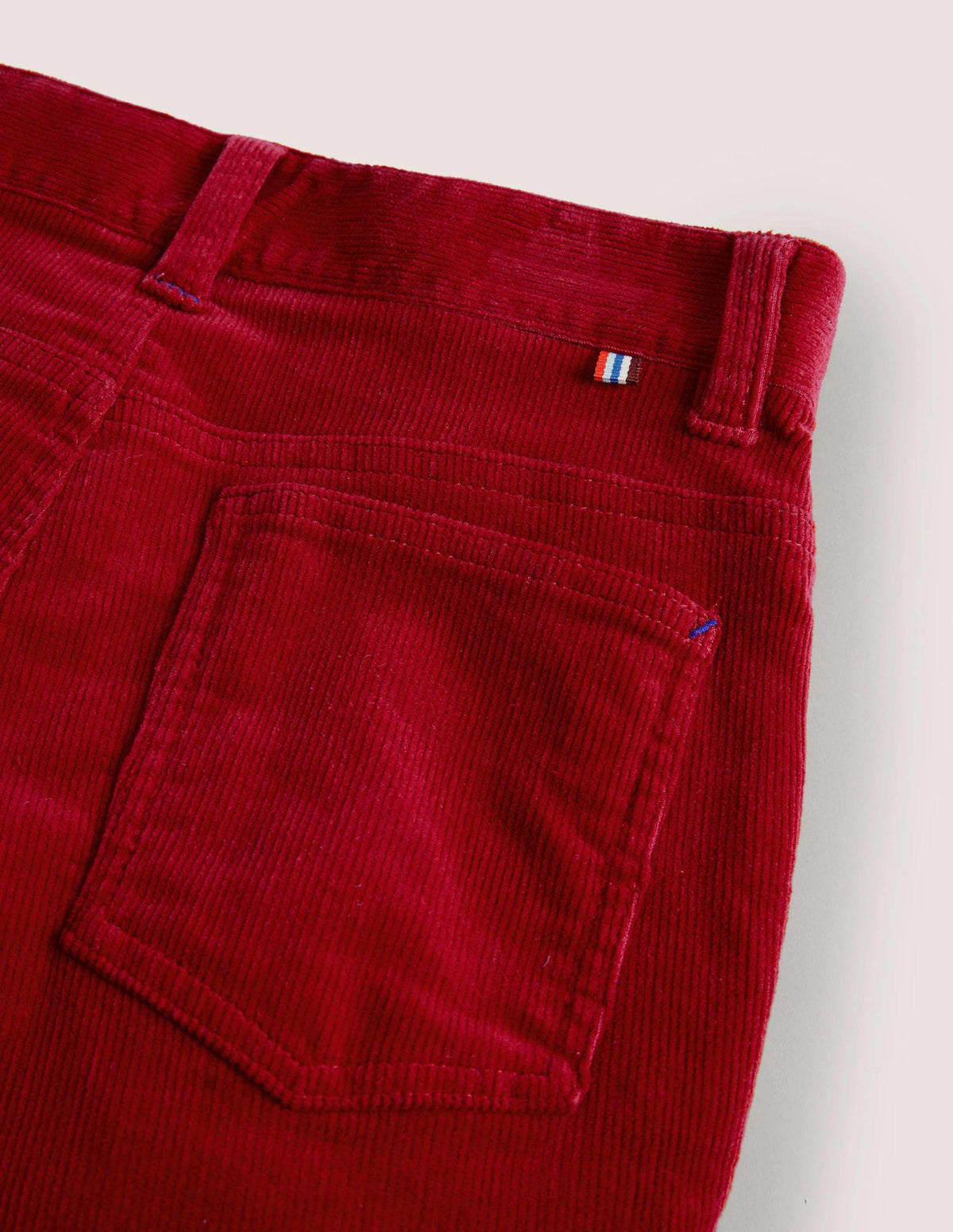 Slim Cord Stretch Pants-Russet Red-3