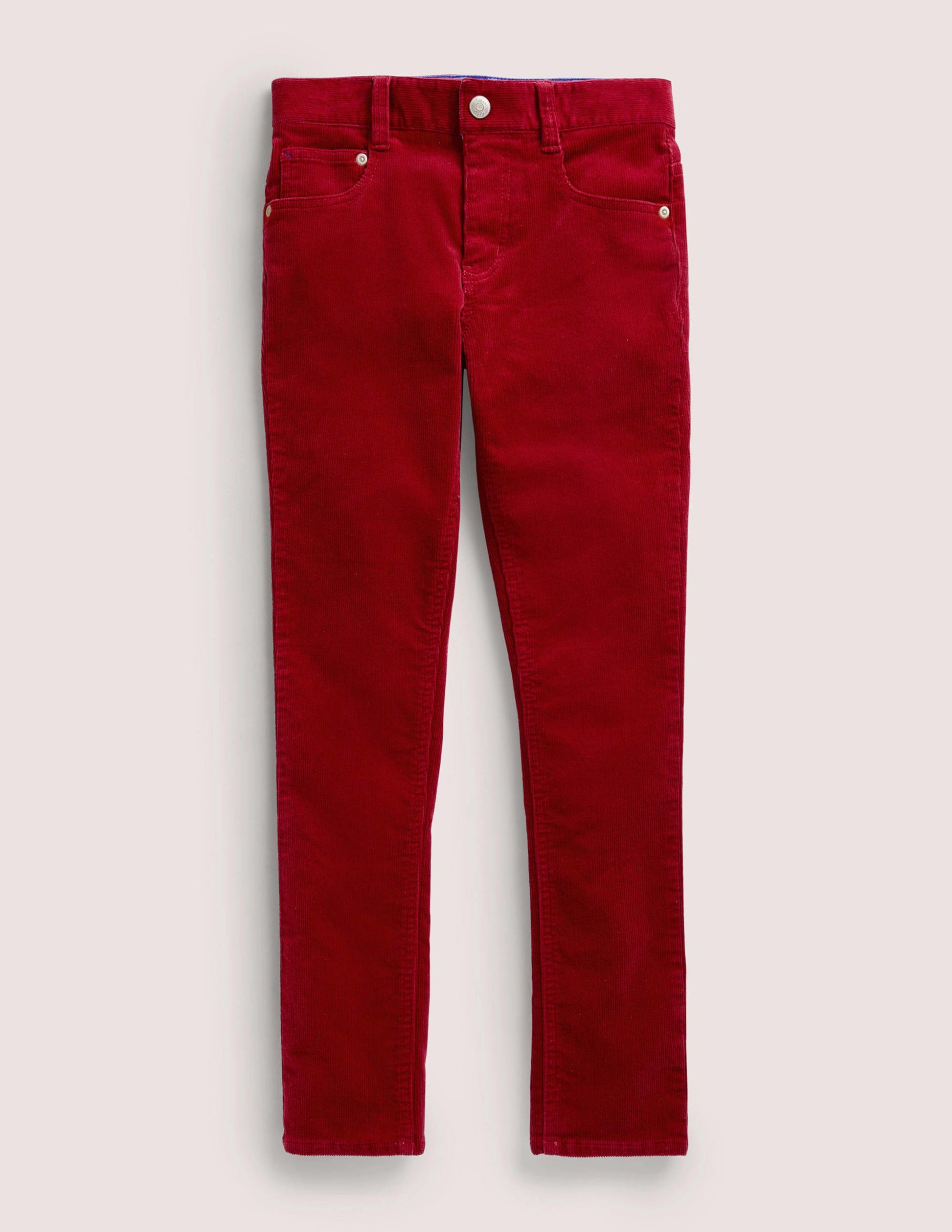 Slim Cord Stretch Pants-Russet Red-1