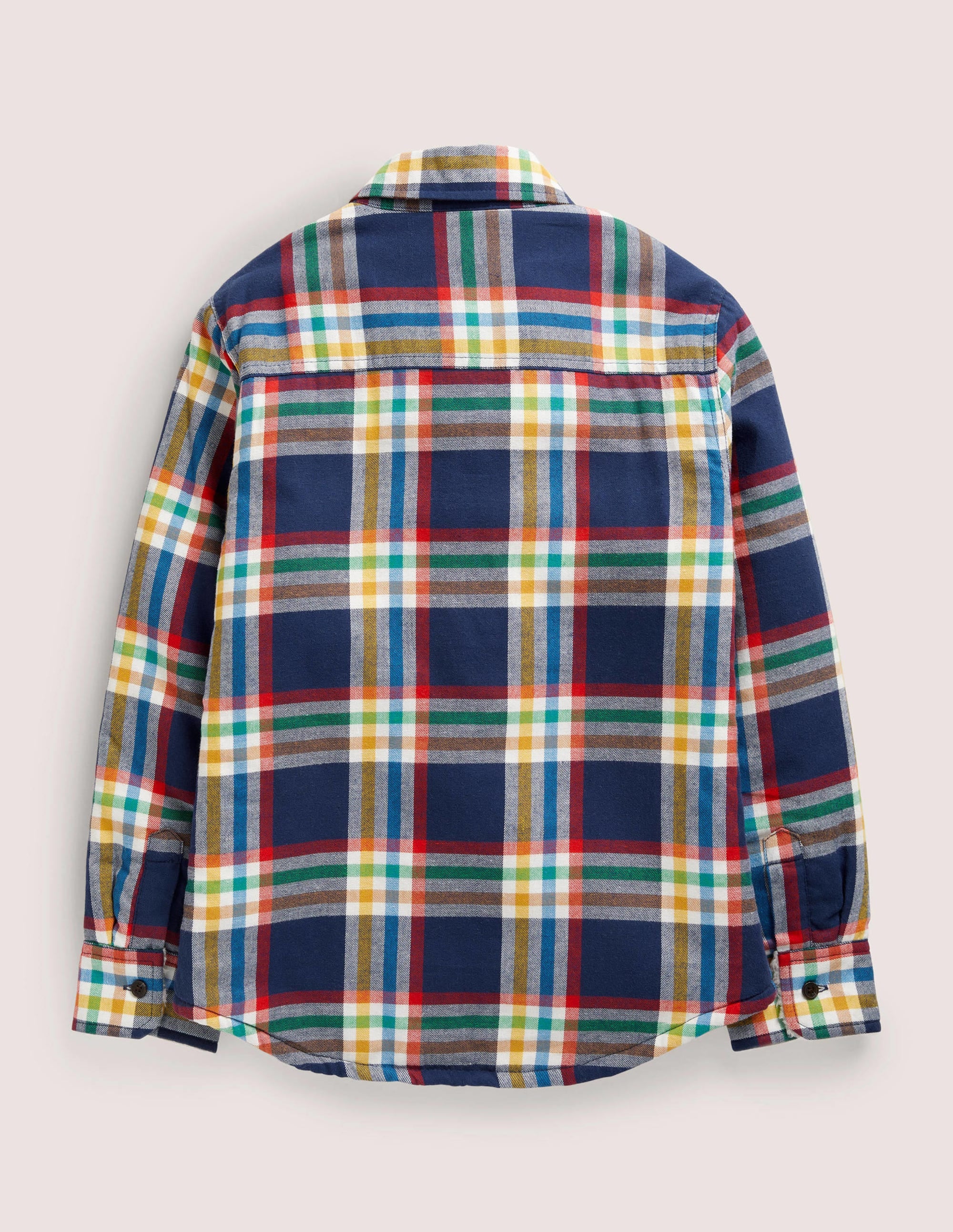 Sherpa-Lined Shacket-Starboard Blue Rainbow Check - Image 2