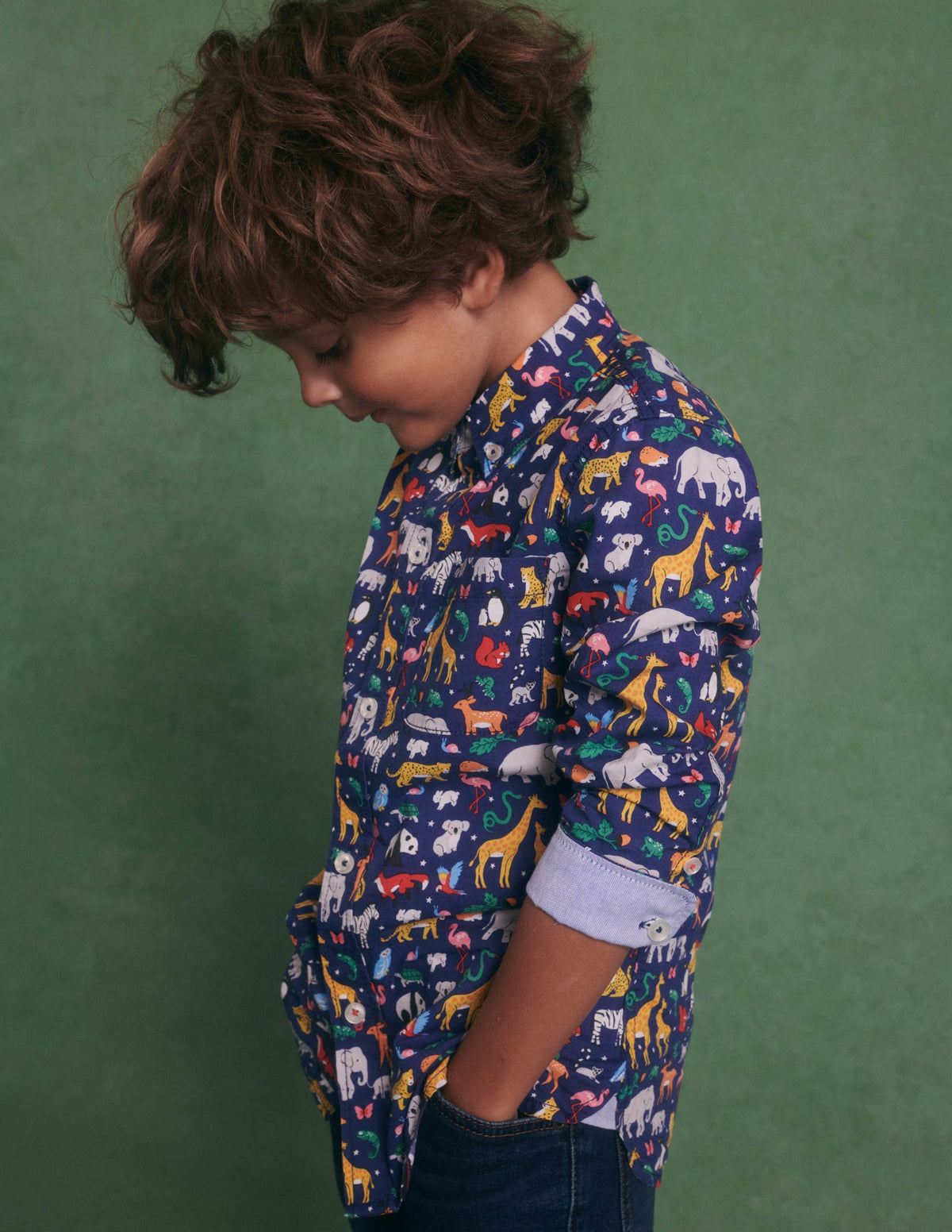 Casual Twill Shirt-Starboard Blue Animals - Image 5