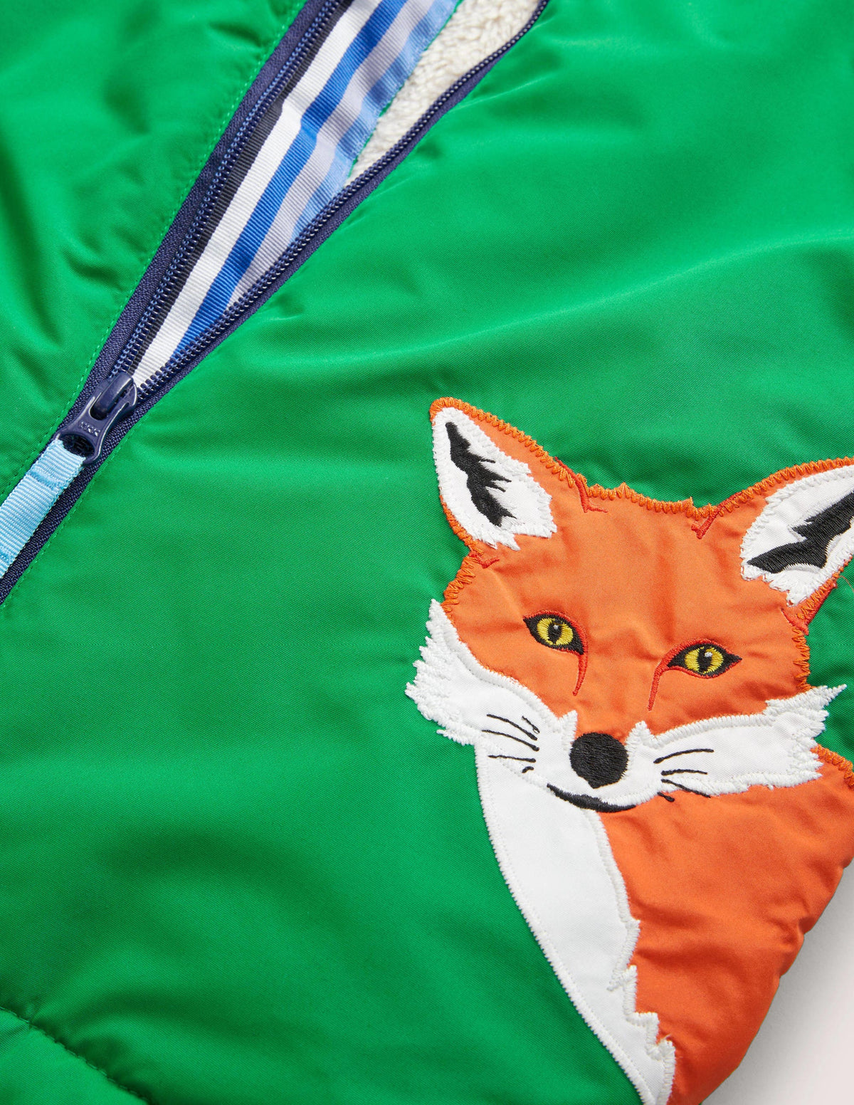 Colourblock Sherpa-Lined Fox Print Anorak-Highland Green Fox-3