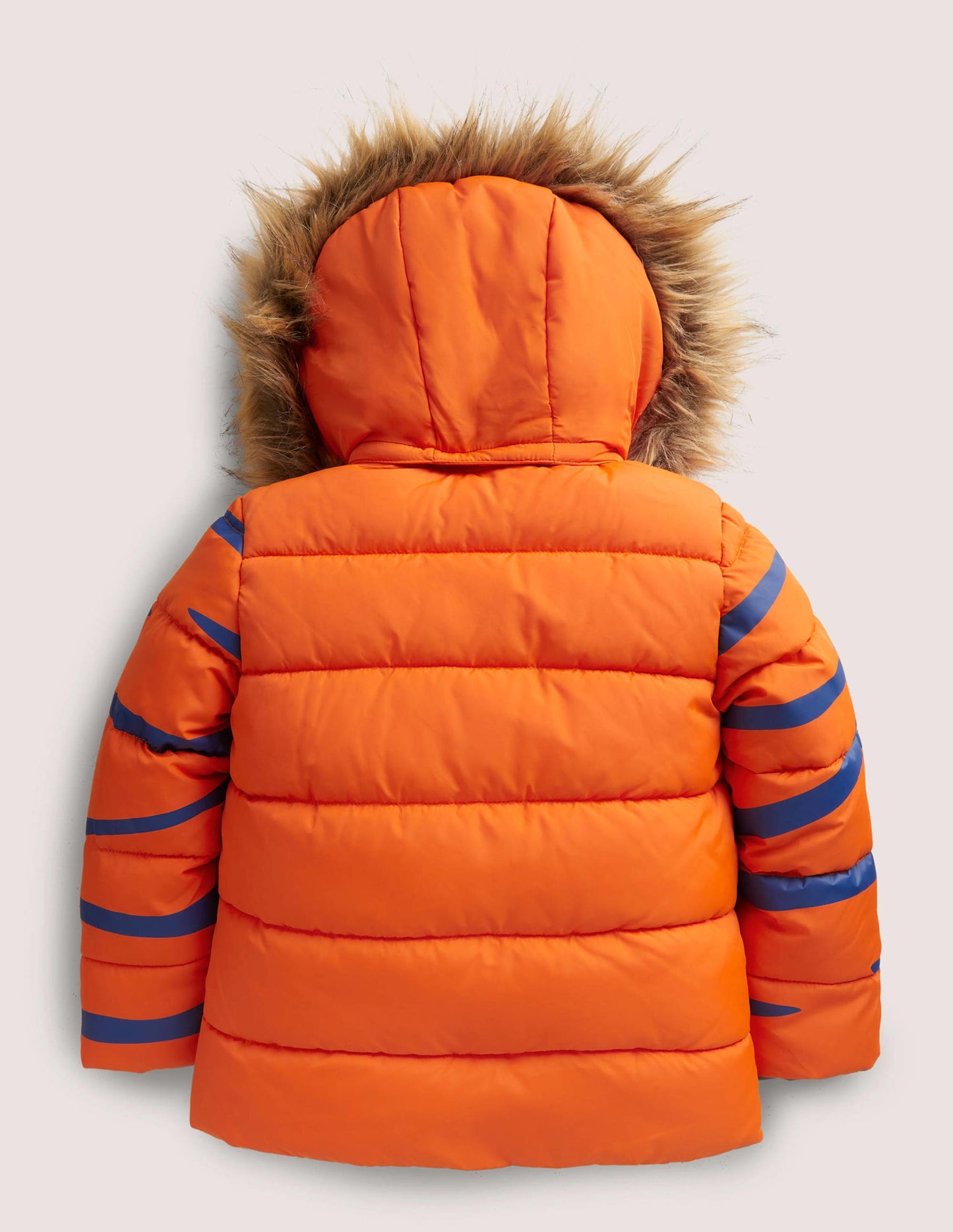 Orange Tiger Hood Waterproof Puffer Jacket-Mandarin Orange Tiger