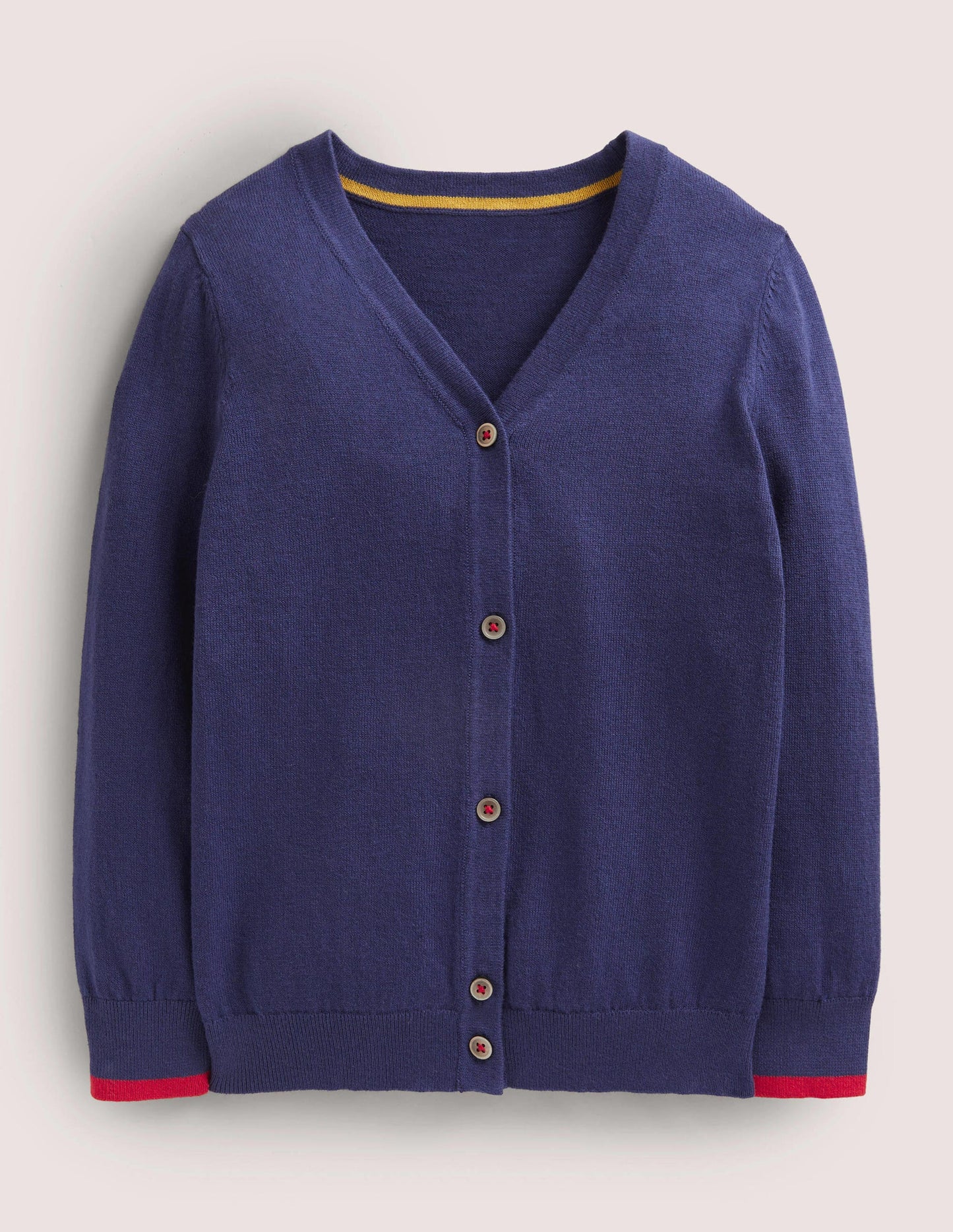 Cotton Cashmere Mix Cardigan-College Navy