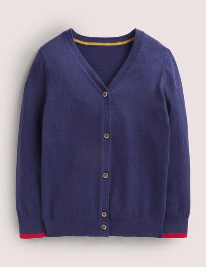 Cotton Cashmere Mix Cardigan-College Navy-1