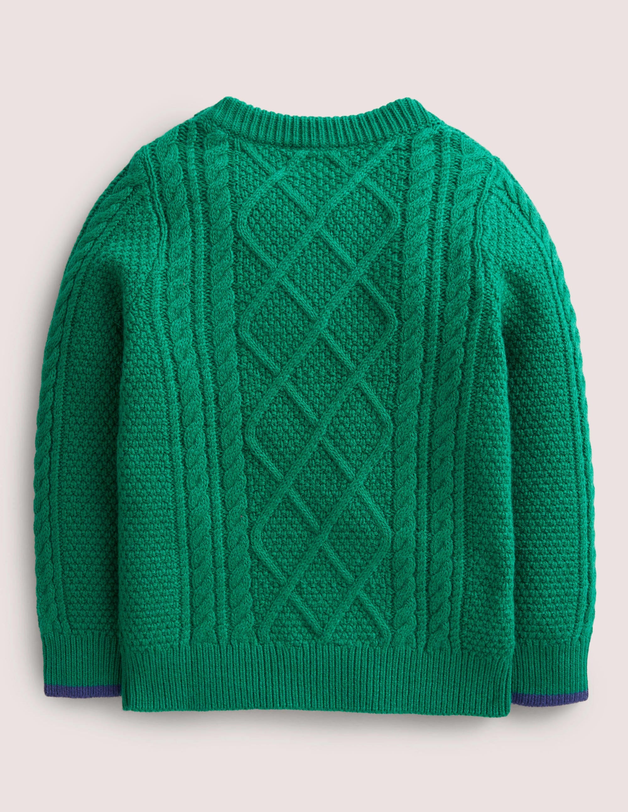 Cable Crew Sweater-Shady Glade Green - Image 2