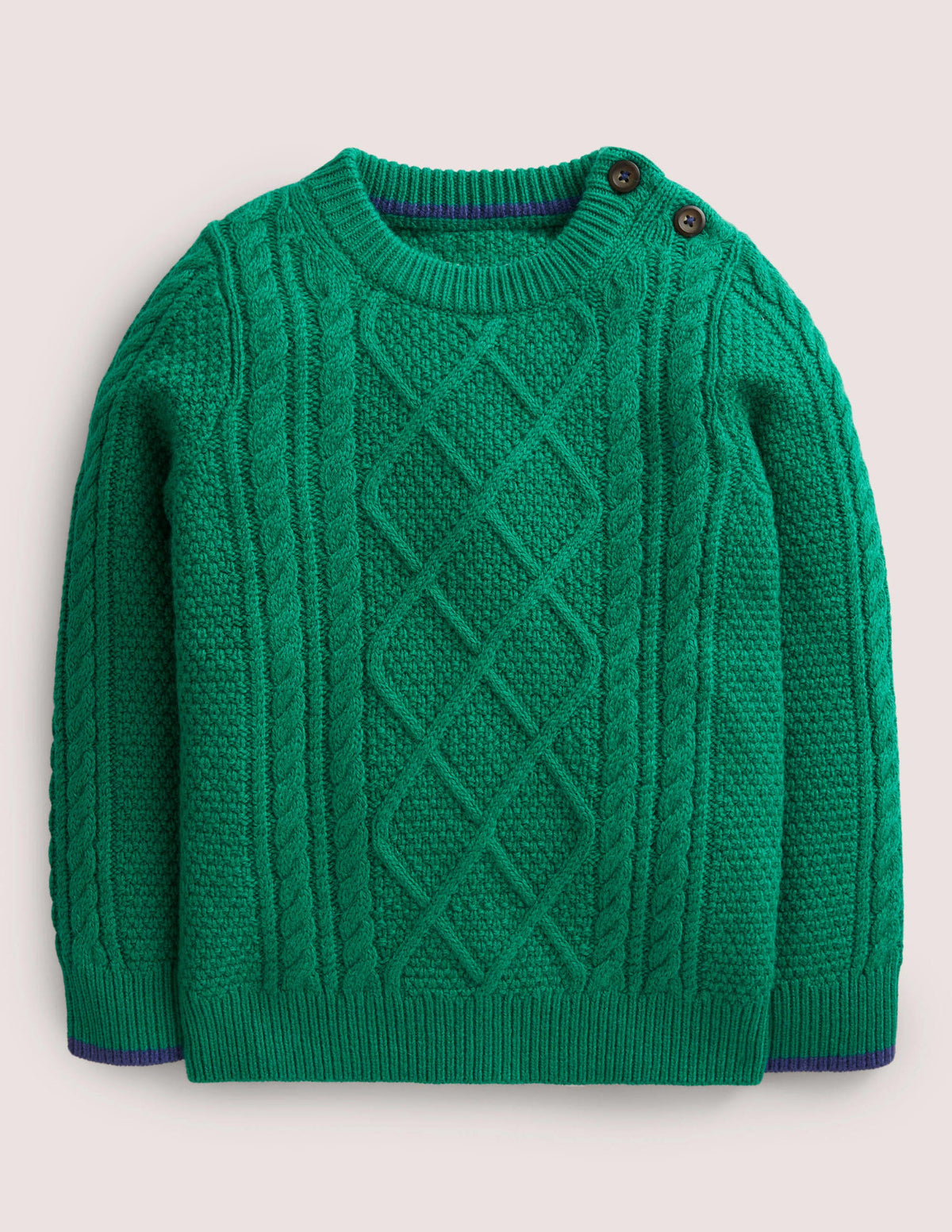 Cable Crew Sweater-Shady Glade Green-1