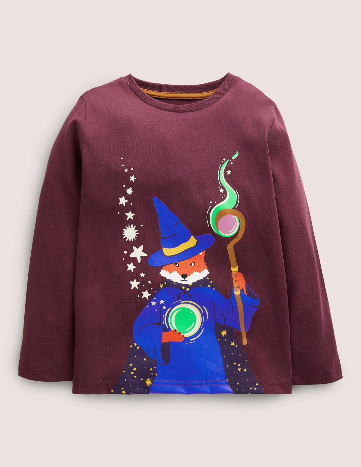 Printed Glowing Wizard T-shirt-Berry Fox Glow Wizard-1