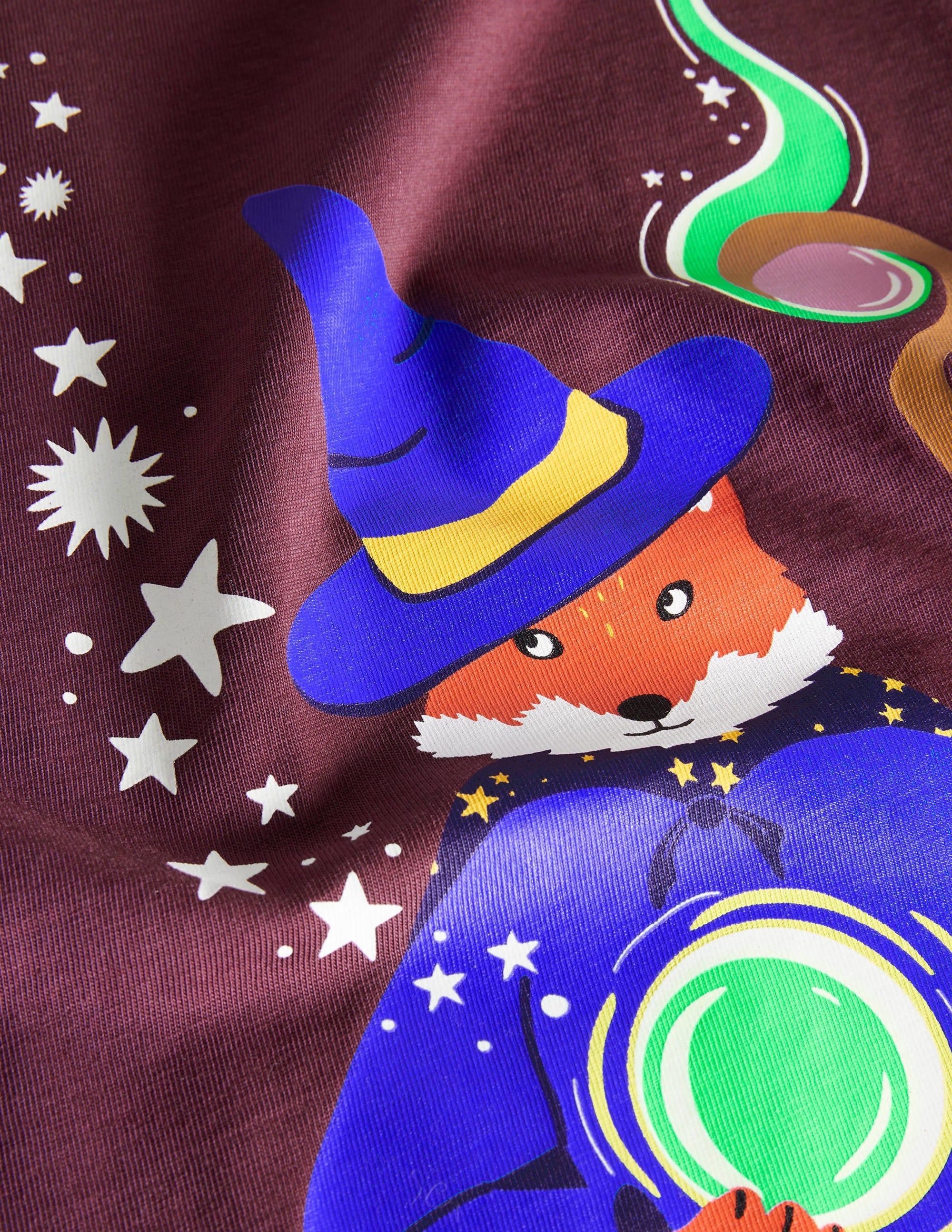 Printed Glowing Wizard T-shirt-Berry Fox Glow Wizard - Image 3