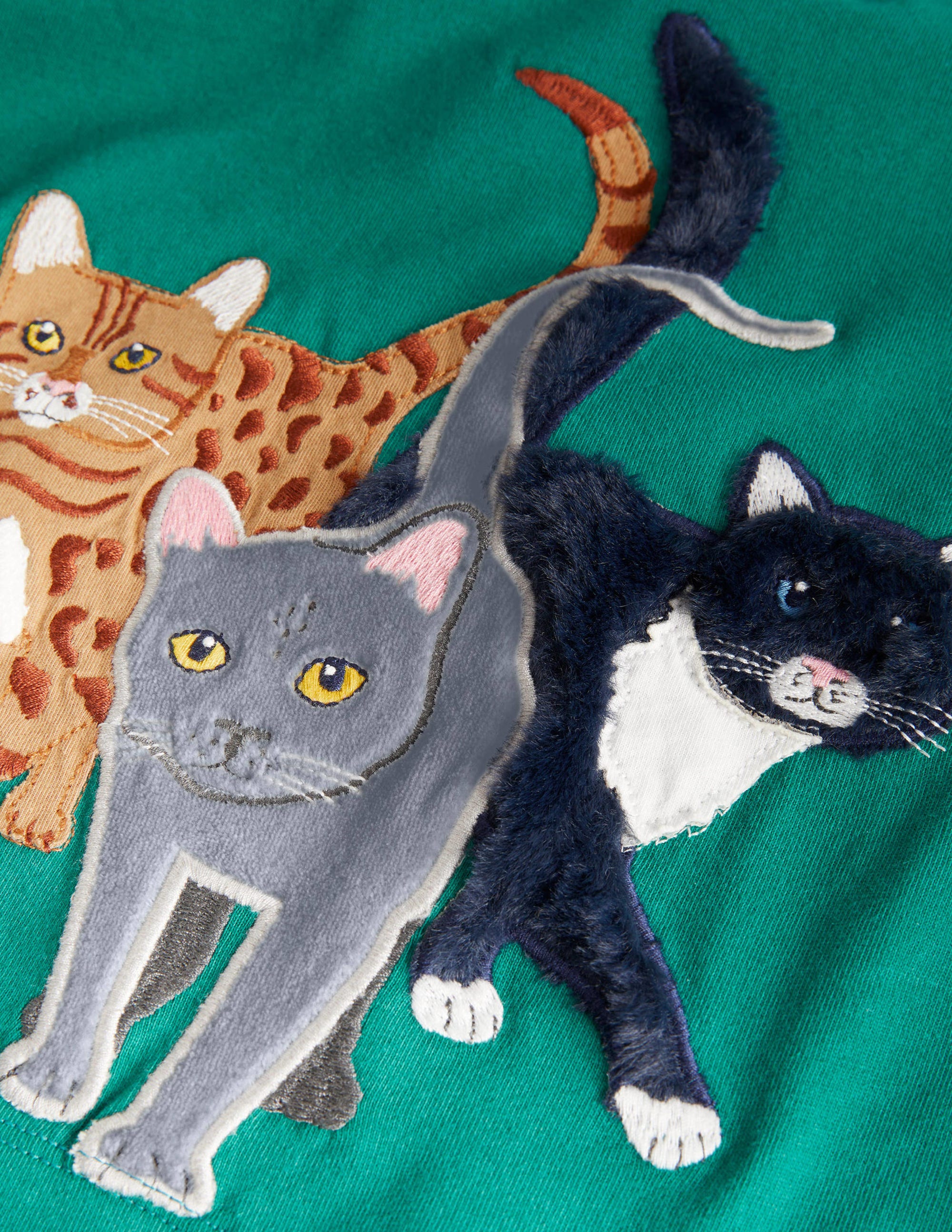 Animal Appliqué T-shirt-Shady Glade Cats - Image 3