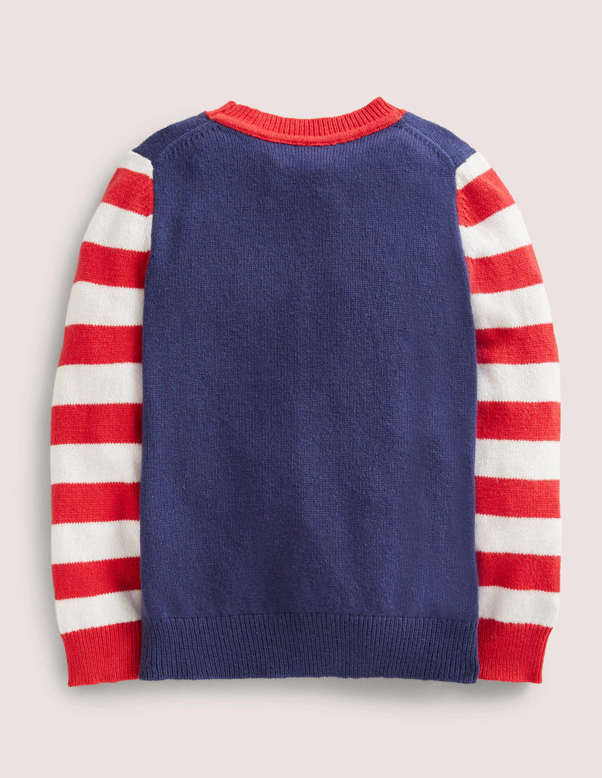 Navy Striped Christmas Sweater-Starboard Blue Xmas Tree - Image 2
