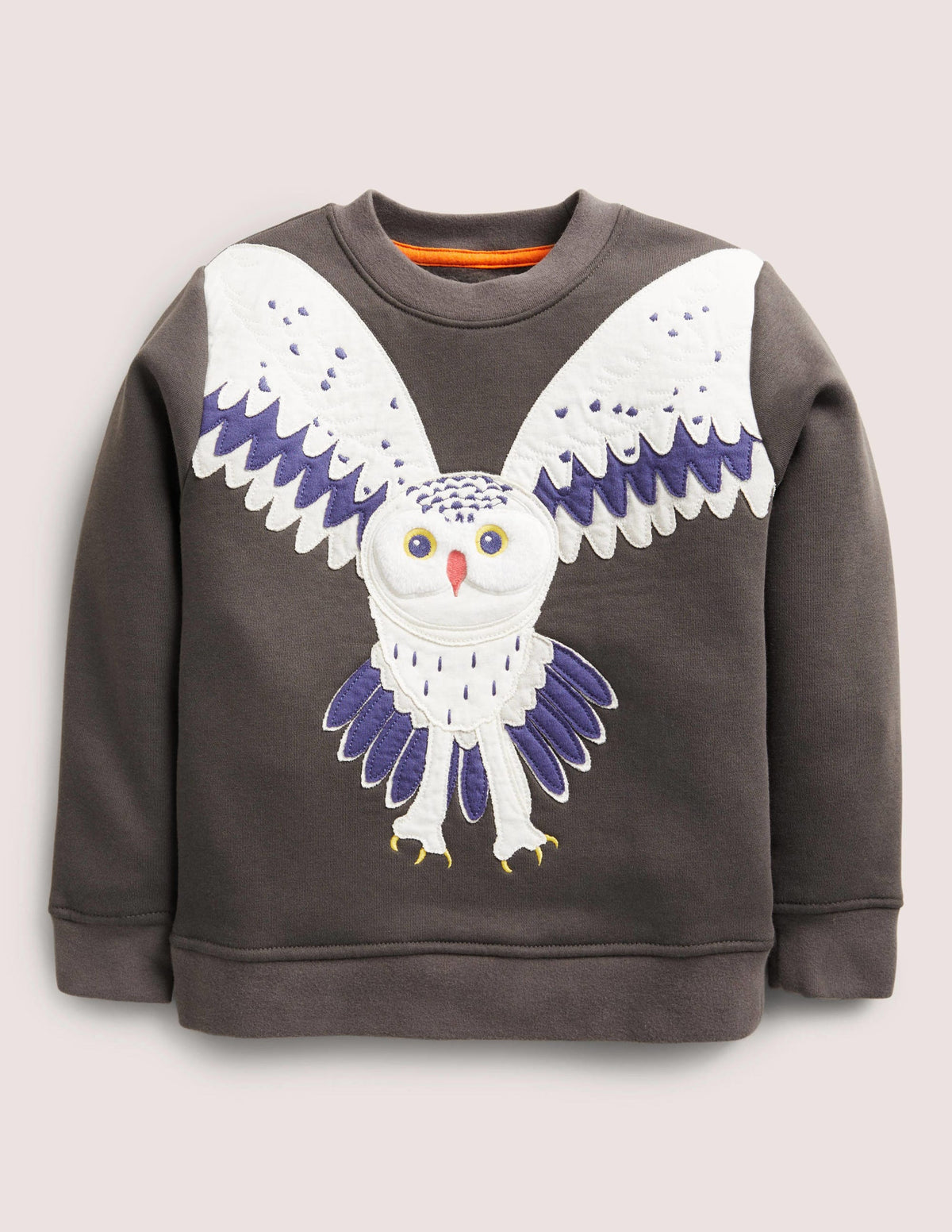 Owl Appliqué Sweatshirt-Smoke Grey Owl - Image 1