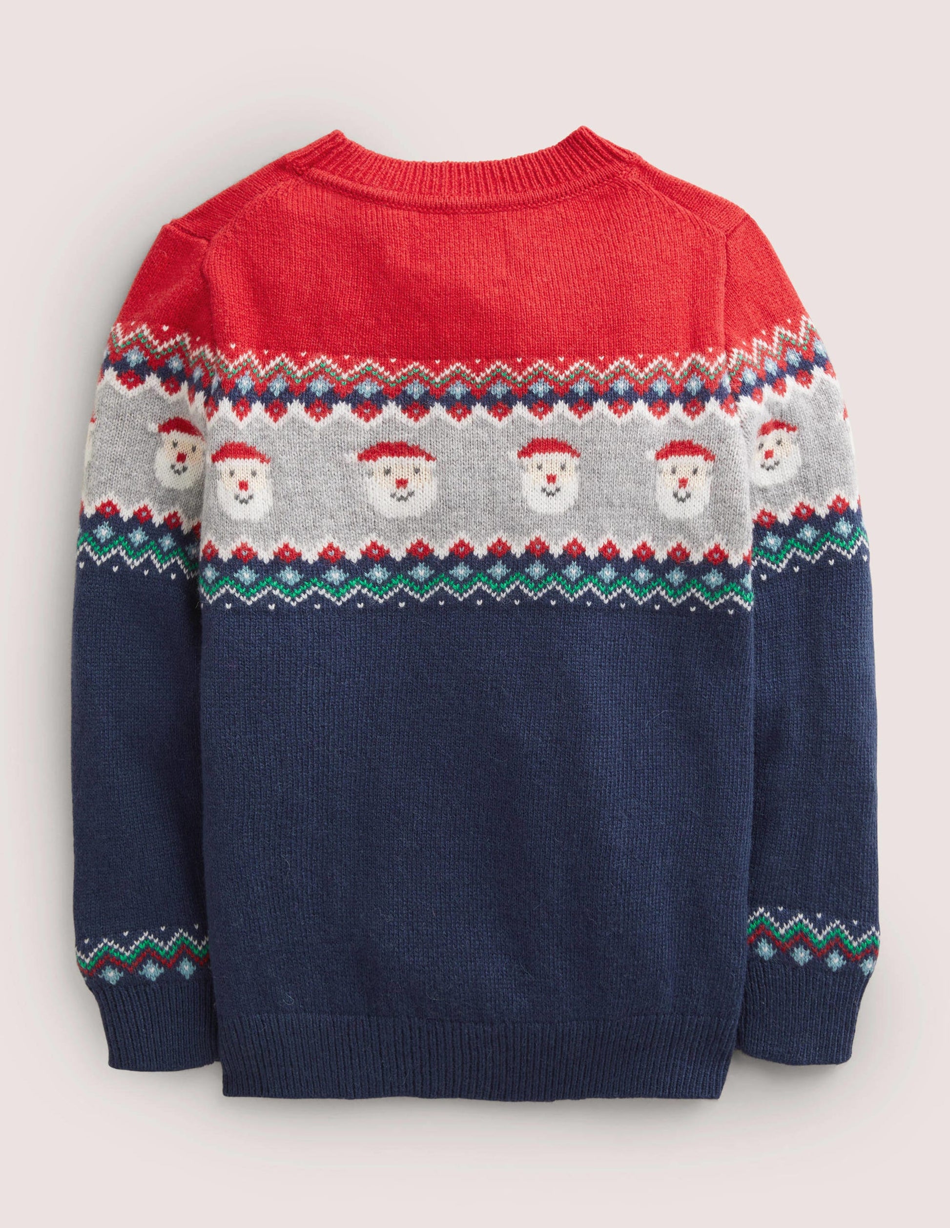 Navy Fair Isle Christmas Sweater-College Navy Father Christmas-2