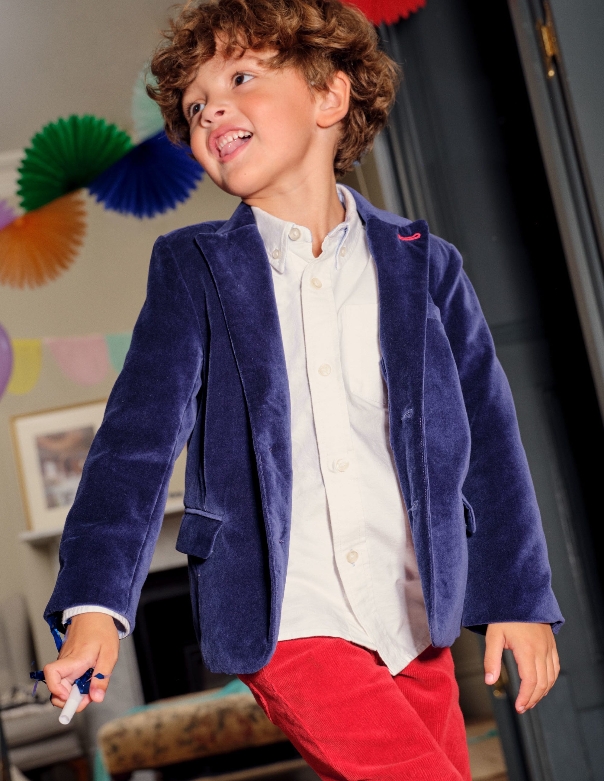 Navy Velvet Christmas Party Blazer-College Navy Velvet - Image 6