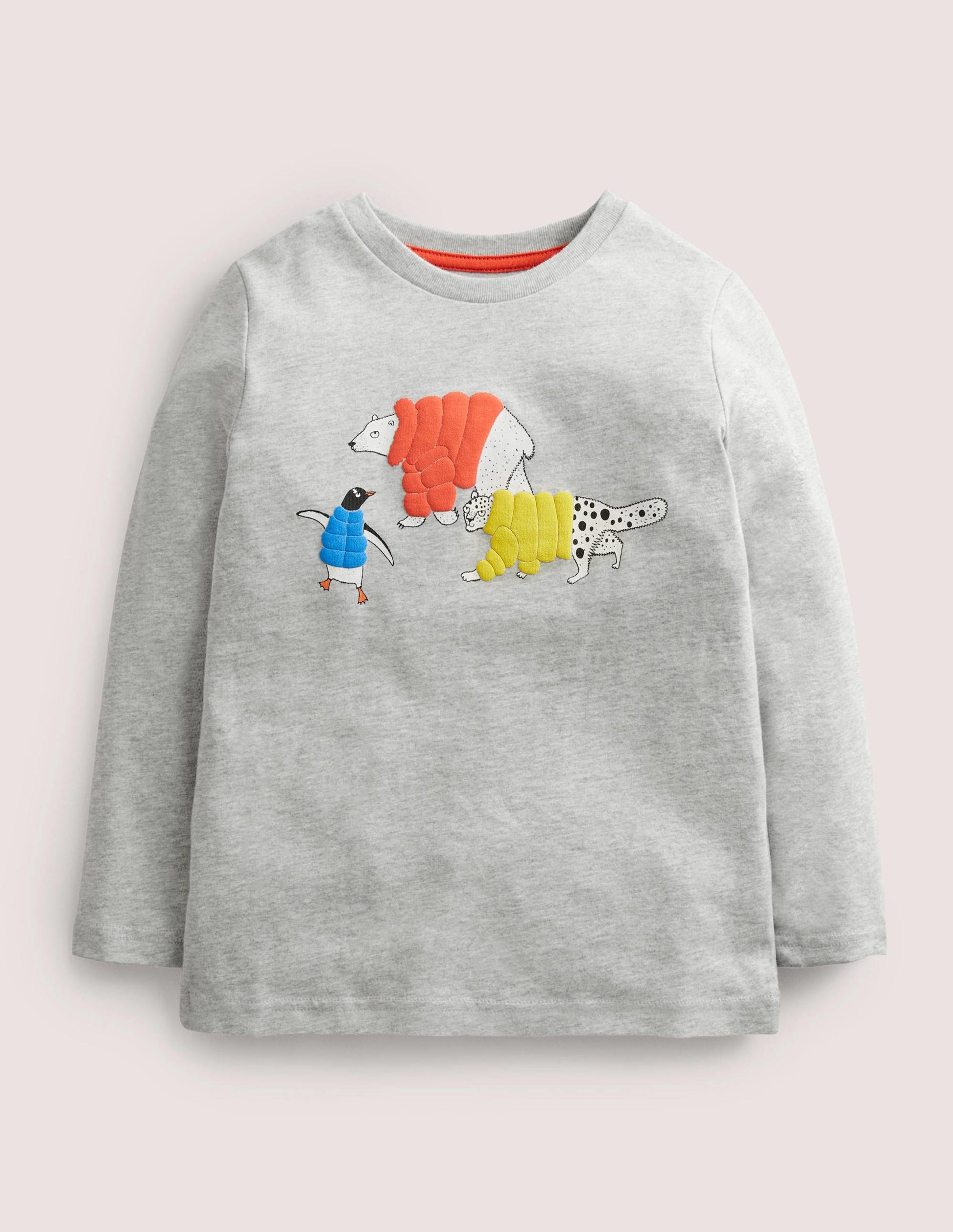 Small Scale Puff Print T-shirt-Grey Marl Animals-1