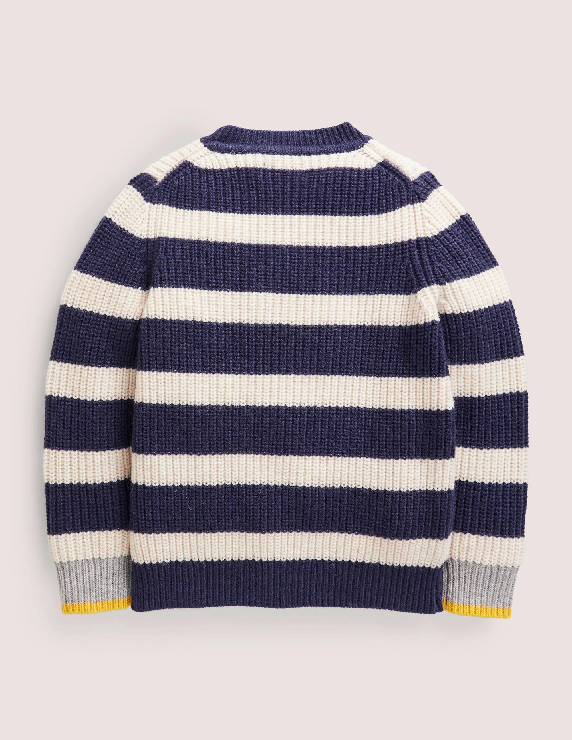 Chunky Knit Fishermans Sweater-College Navy - Image 2