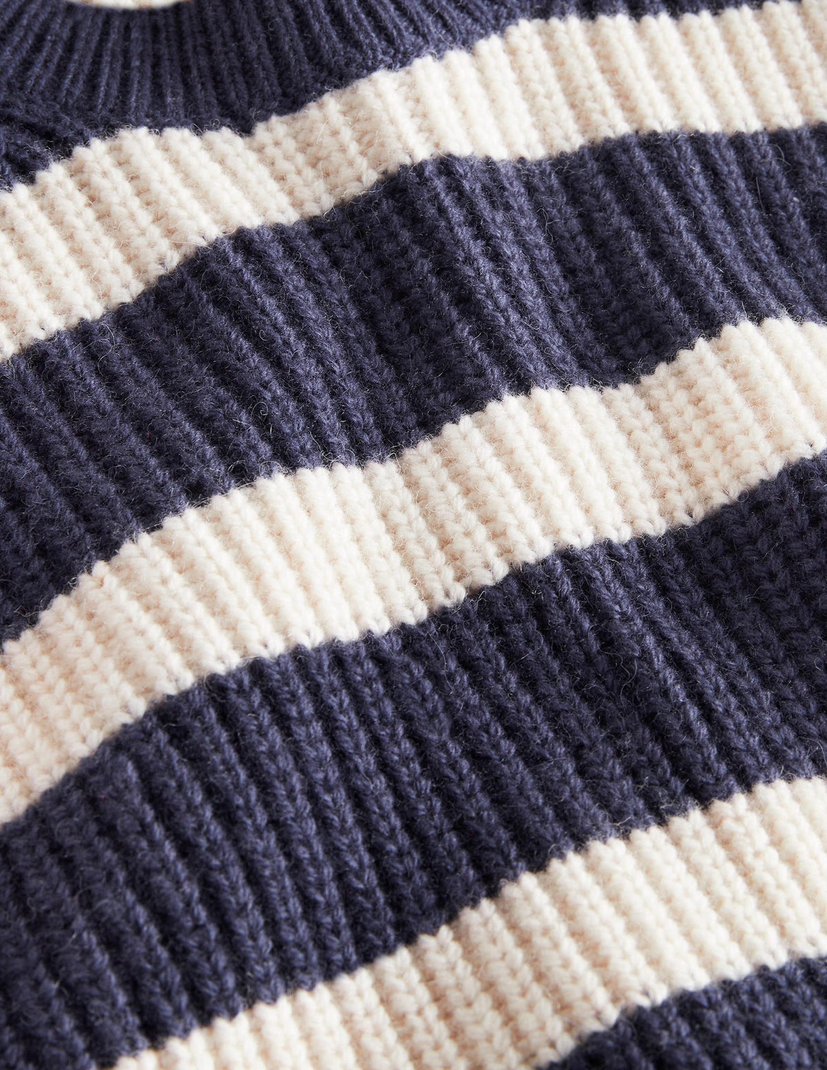 Chunky Knit Fishermans Sweater-College Navy-3