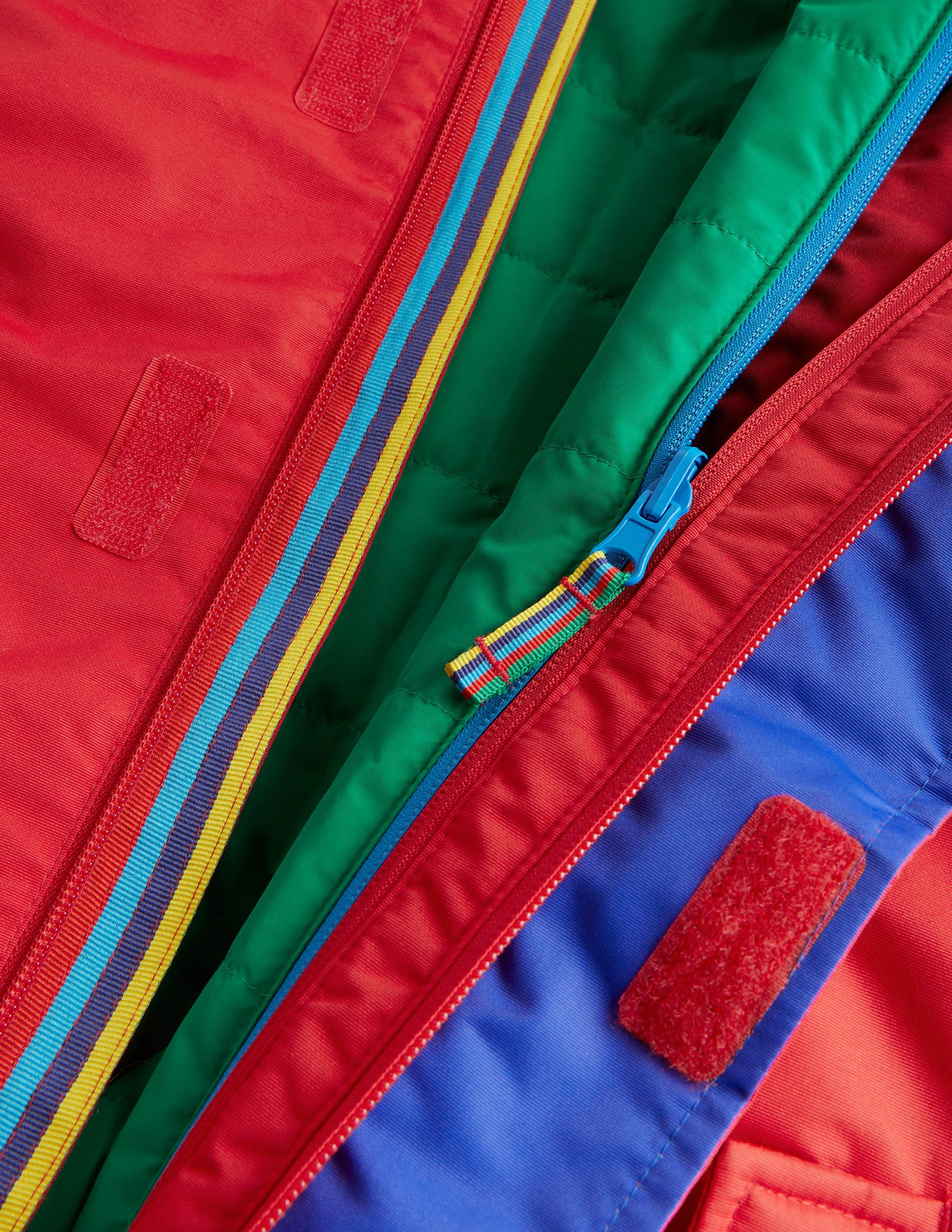 Red Rainbow 4-in-1 Waterproof Parka-Rockabilly Red Rainbow - Image 3